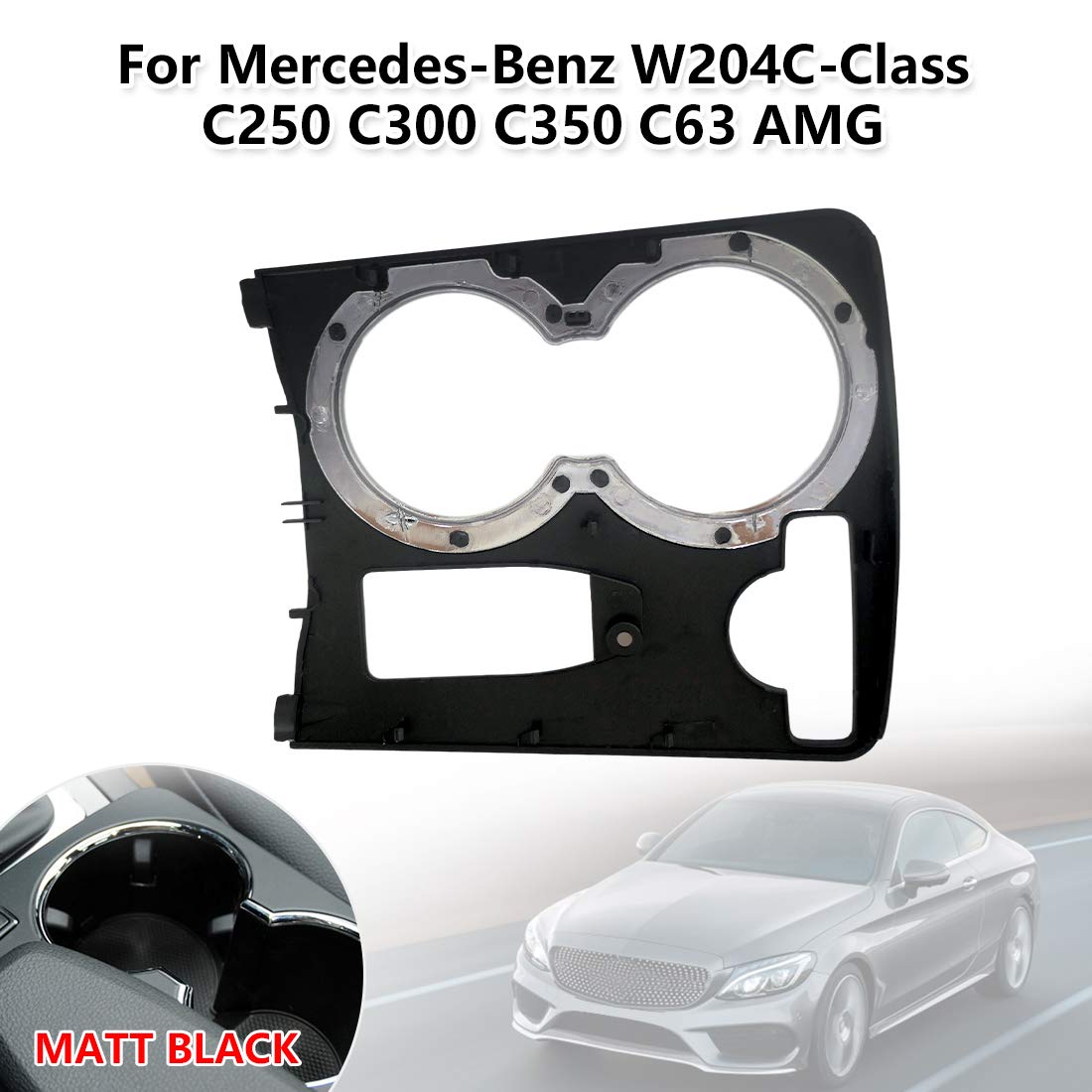 Center Console Cup Holder Trim Cover, Fits For Mercedes-Benz C250 C300 C350 C63 Amg 2008-2014, Oe Replacement 2046800307 2046800