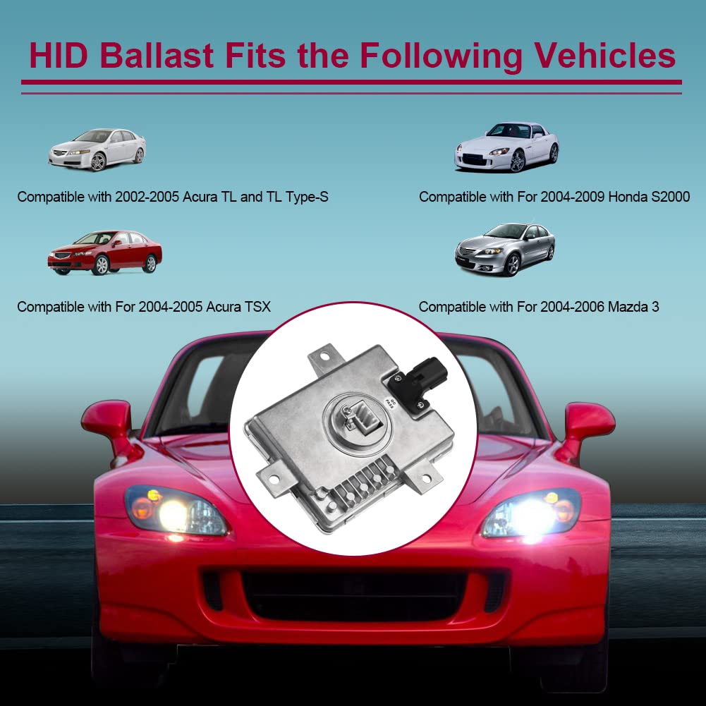 Wmphe Hid Headlight Ballast Compatible With Acura Tl Acura Tsx Honda S2000 Mazda 3 Replacement For X6T02981 W3T10471 X6T02971 33
