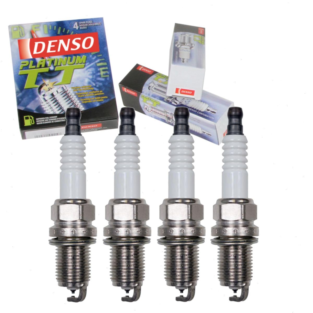 4 pc DENSO Platinum TT Spark Plugs compatible with Honda Civic 1.6L 1.7L 1.8L 2.0L L4 1998-2011