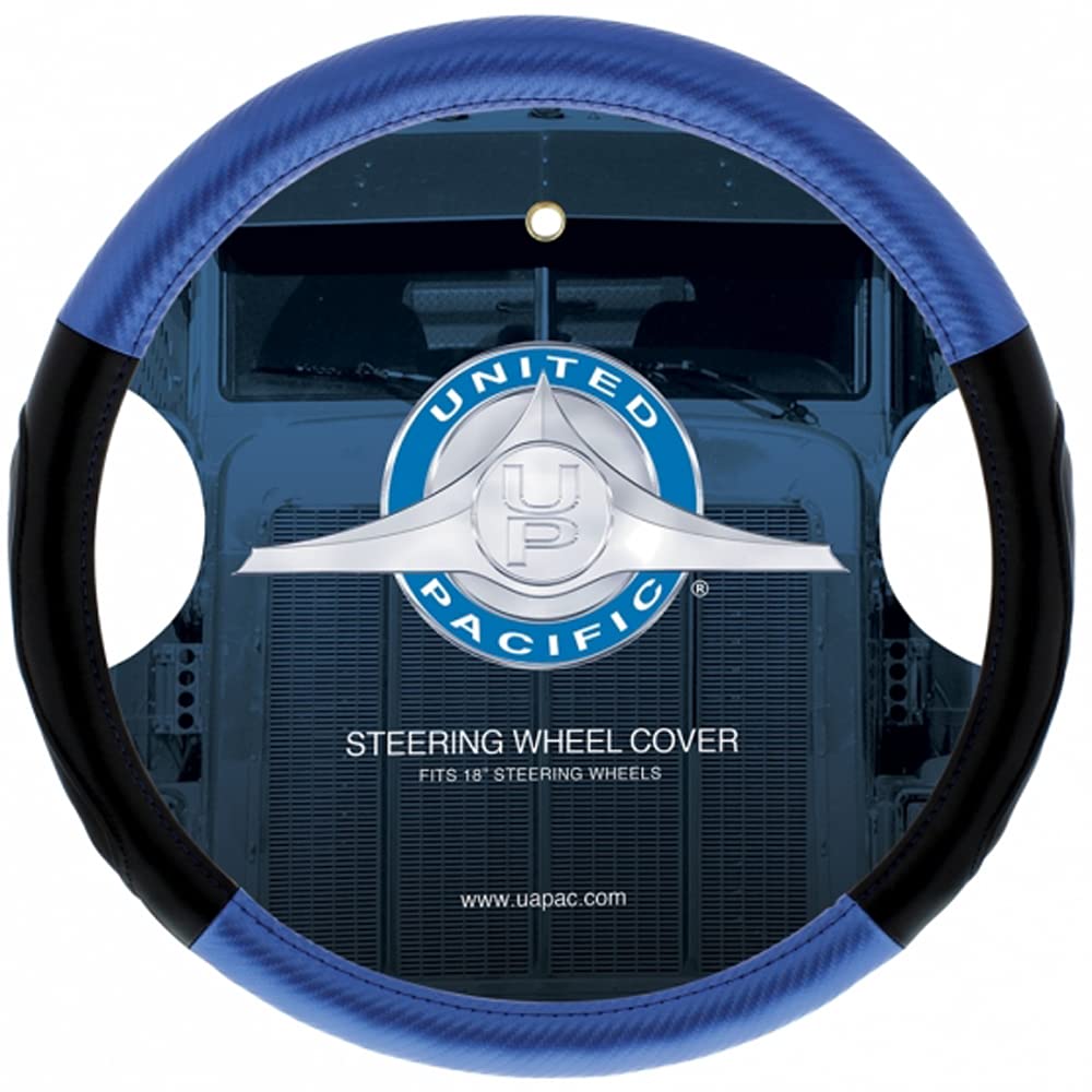 United Pacific 70408 18'' Carbon Fiber Pattern Steering Wheel Cover, Engineered Leather Construction, Large Grip - ONE Steering 
