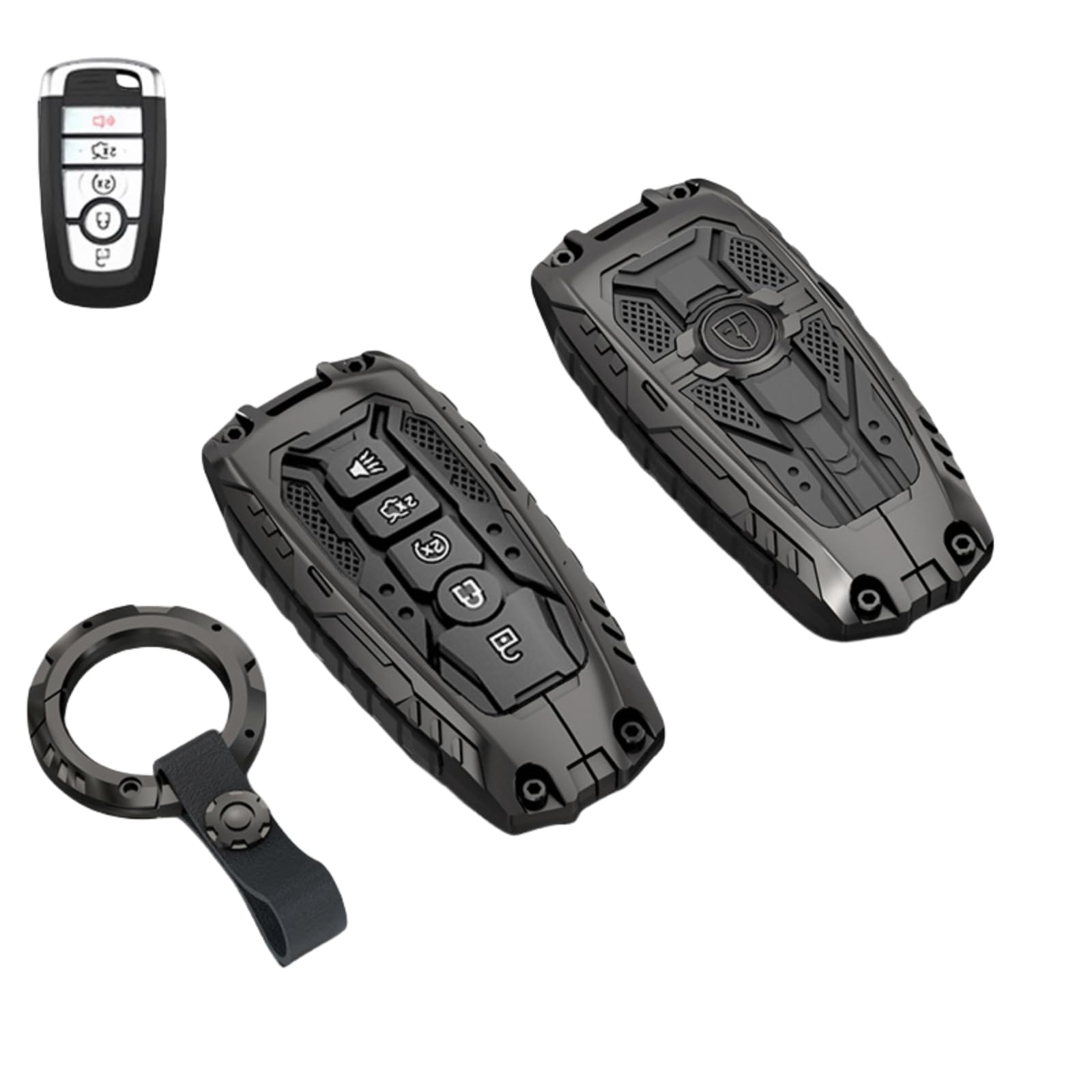 Heavy Key Fob Cover Case Protector for Ford, Keychain, Accessories for Ford Explorer Fusion Escape Edge Expedition F150 F250 F35