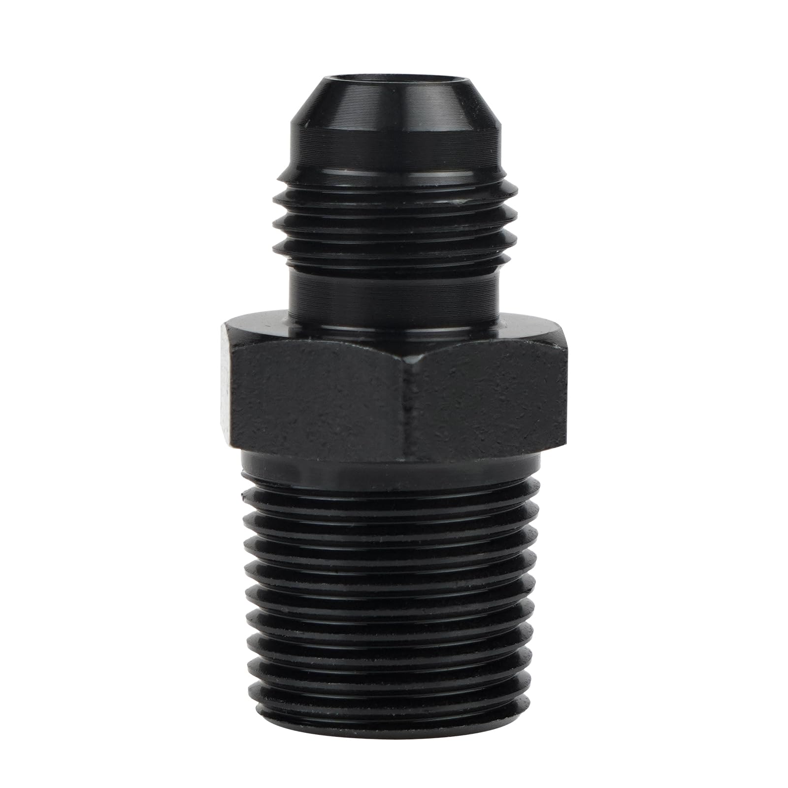 Dexepe 6AN Male Flare to 3/8 NPT Pipe Fitting Adapter Aluminum Straight Fuel Line Hose Adapter Black Anodized Fuel System Fittin