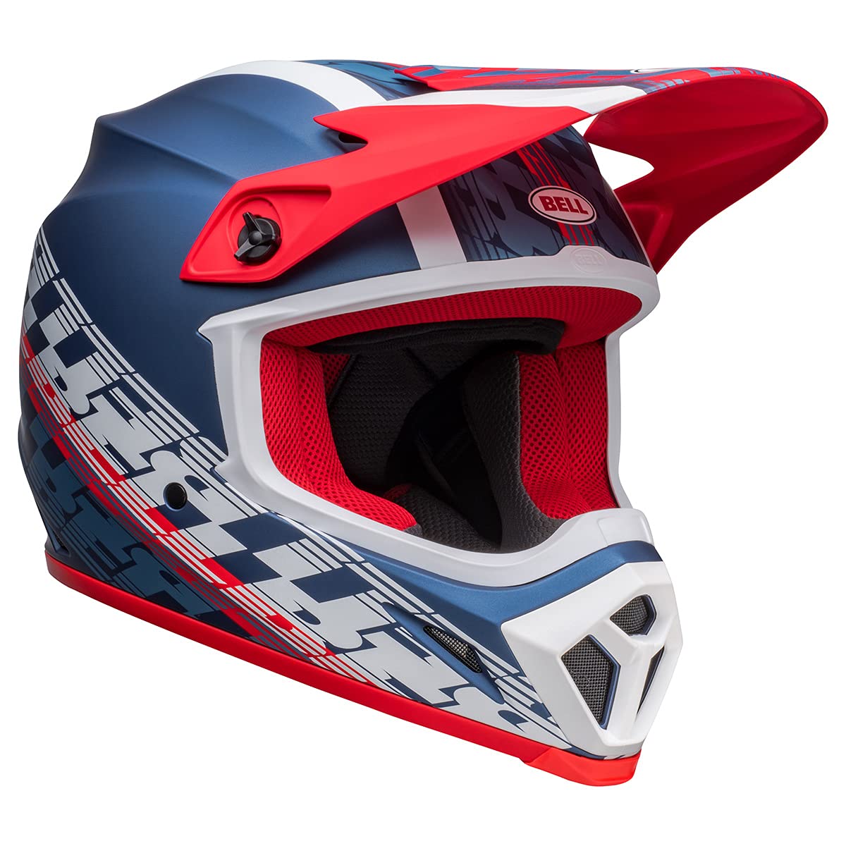 Bell Mx-9 Mips Dirt Helmet (Offset Matte Metallic Blue/White - Medium)
