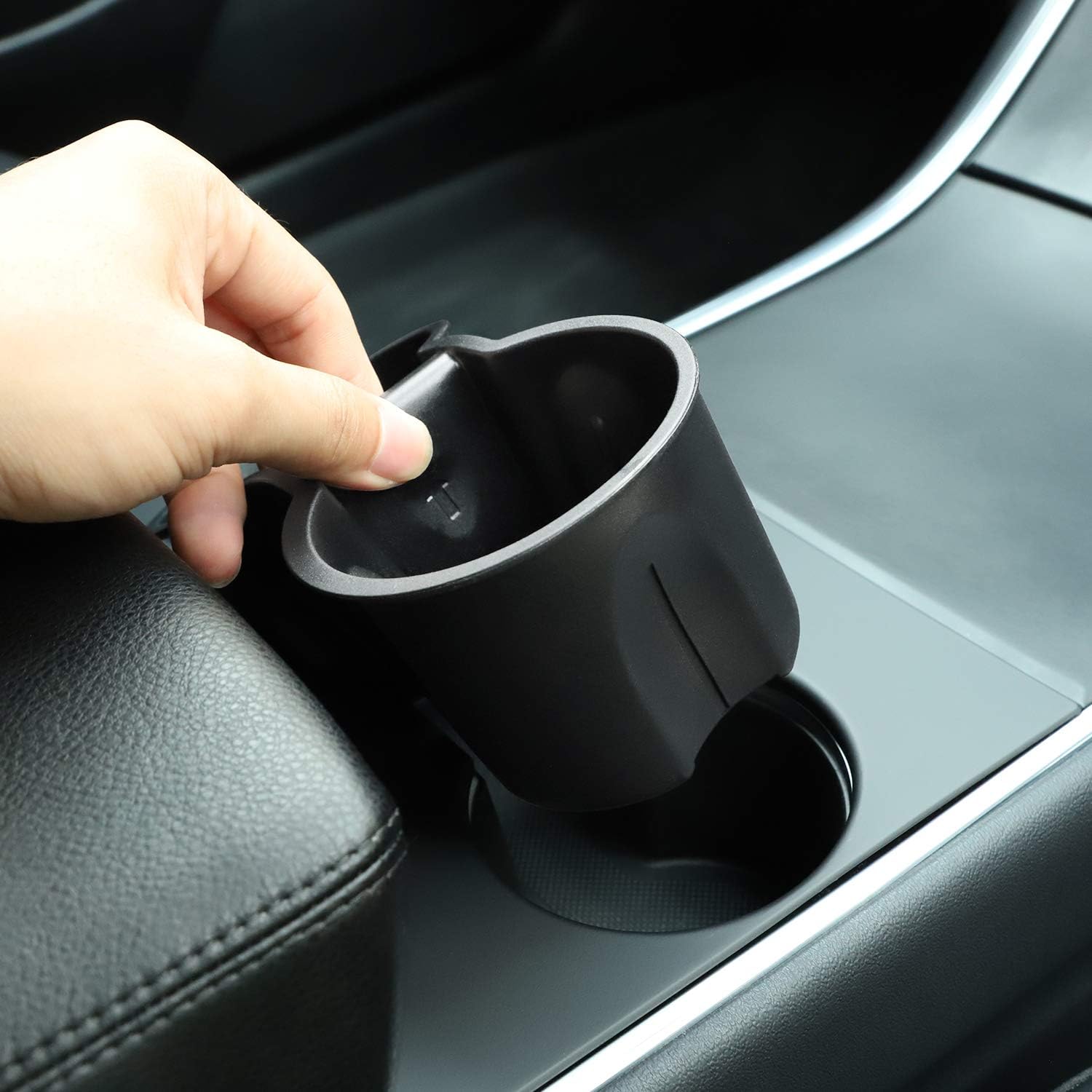 Motrobe Tesla Model Y Tesla Model 3 Center Console Cup Holder Inserts [Seamless Fit For Console] 2017-2020 Model 3 Model Y Not F