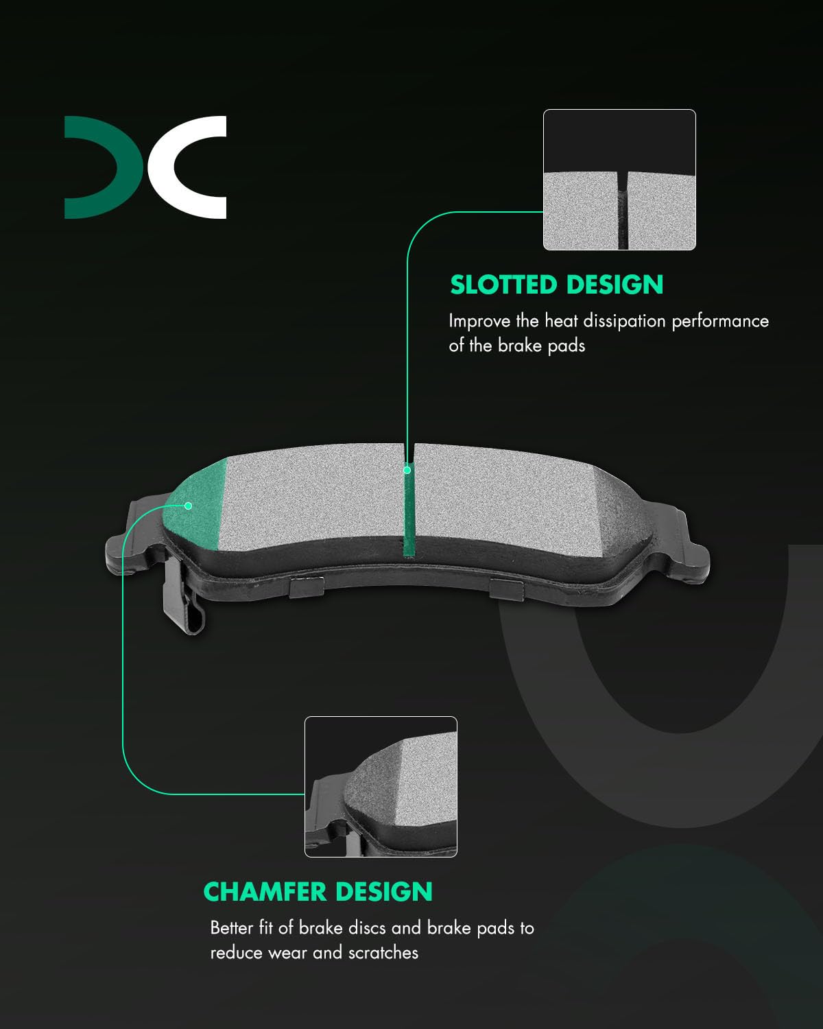 Scitoo D726 D729 Front Rear Ceramic Brake Pads Sets Fit For Chevy Blazer 97-05,For Chevy S10 98-04,For Gmc Jimmy 97-05,For Gmc S