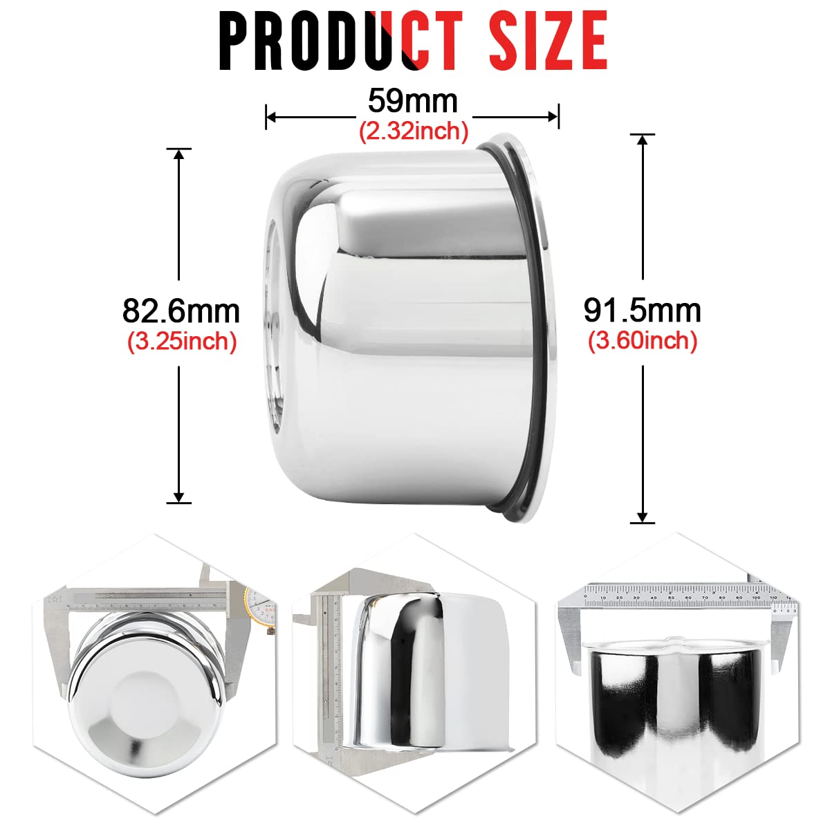 Rtrhinotuning 3.25Inch Push-Thru Center Caps Compatible With Eagle Alloys 5X4.5 (5X114.3) 5X4.75 (5X120.7) Wheel Rim, 4 Pack, Ab