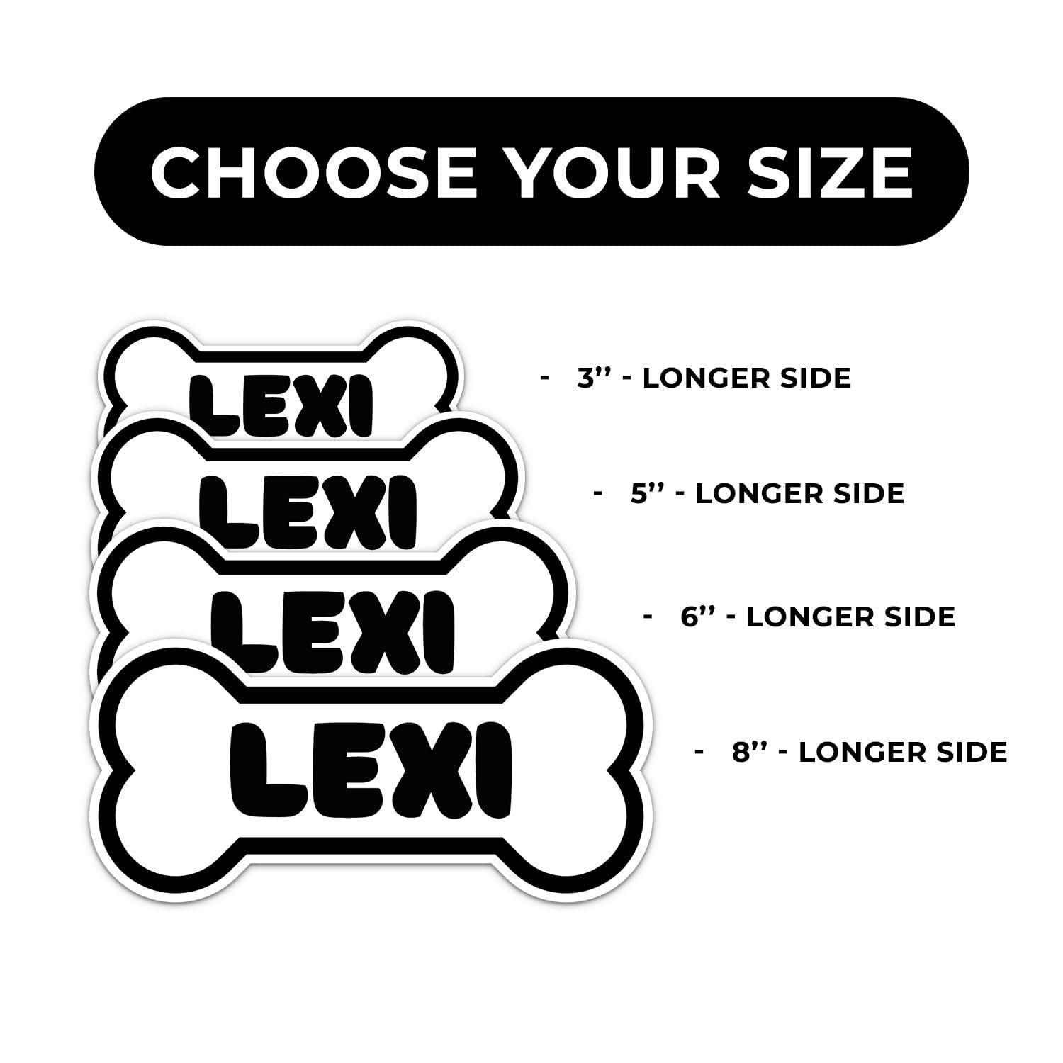 Lexi Dog Name Sticker - Waterproof Vinyl Decal For Car Bumper, Laptop, Water Bottle, Wall, And Window, Size - 3'' Longer Side
