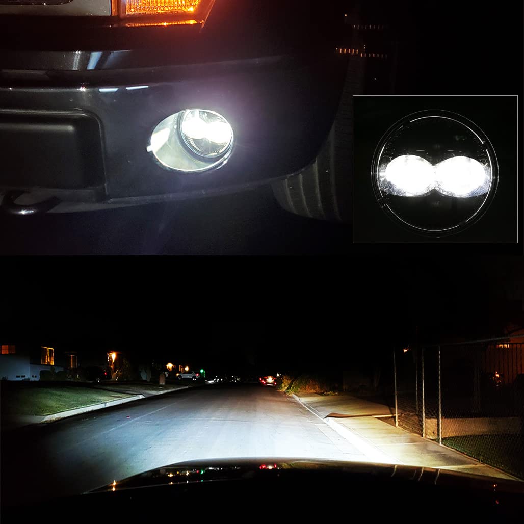 Z-OFFROAD LED Fog Lights for 2006-2014 Ford F150, DOT Approved, Black Bumper Driving Lamp Set, Model SJ-F150DD-024