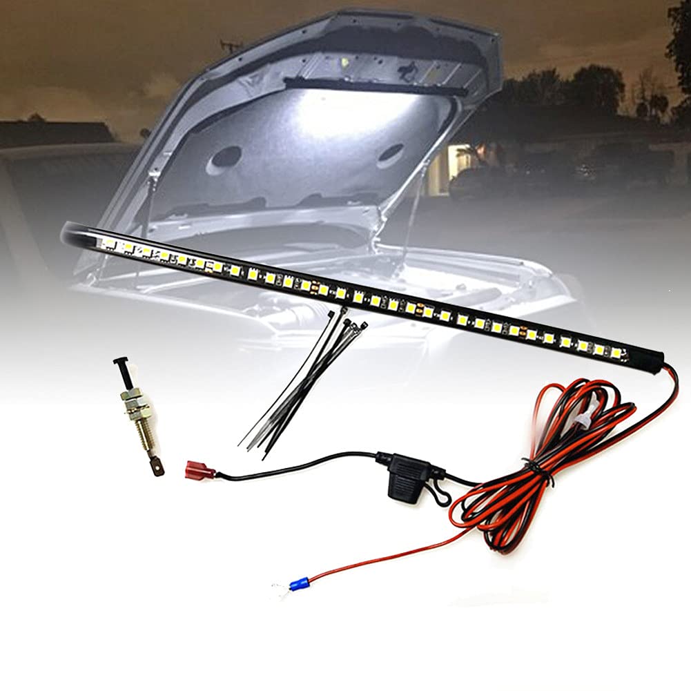Greceyou Under Hood Led Light Kit, Waterproof 12V Car Led Lights Bars Car Hood Work Inspection Lights Underhood Work Light Kit W