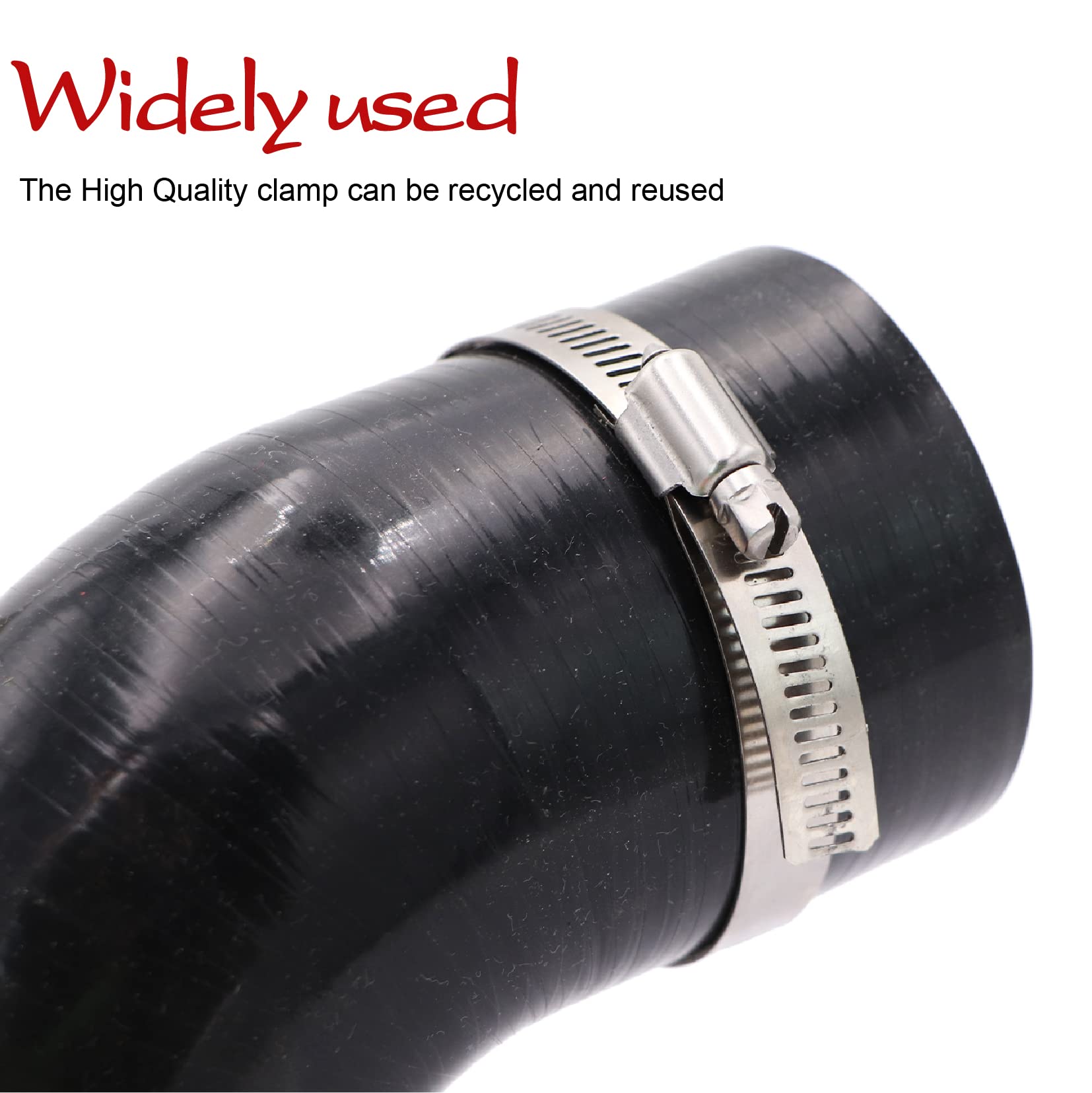 TuoLauthon 90 Degree 3 inch(76mm) Elbow Coupler Hose,4-Ply Reinforced,Length 4 inch(102mm) with 2PCS Clamps for Turbo/Intercoole