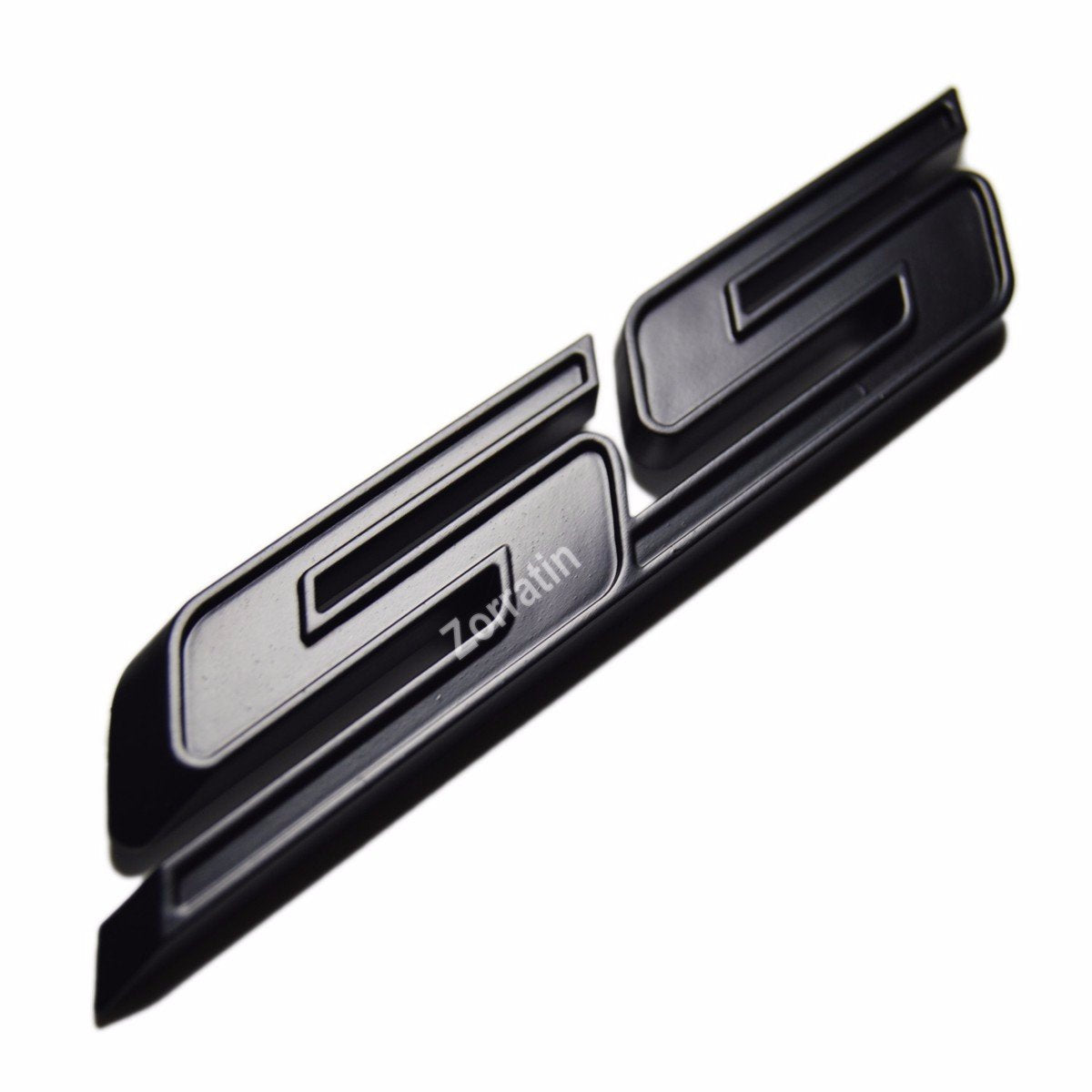 Zorratin Slant Ss Grill Side Trunk Emblem Badge Decal With Adhesive For Chevy Impala Cobalt Camaro 2010-2015 [Full Black]