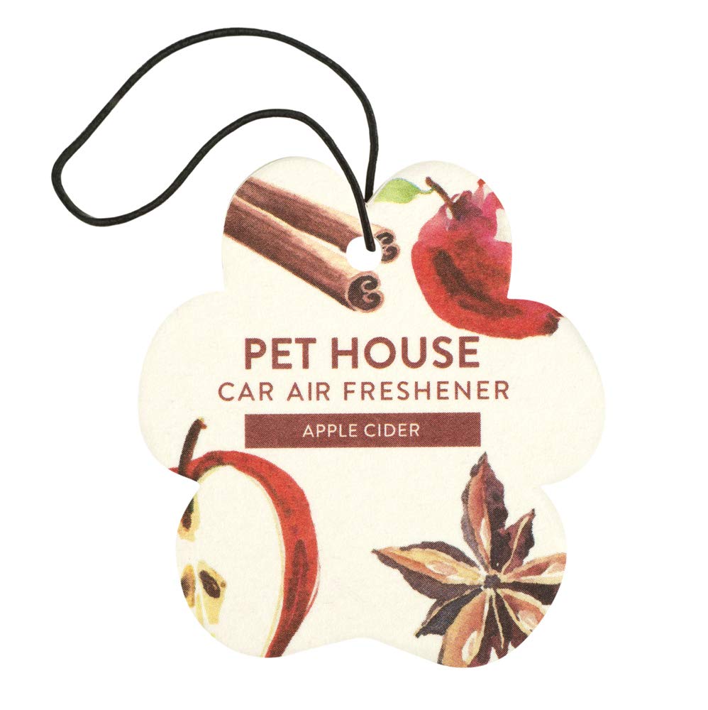 Pet House Car Air Freshener By One Fur All, Pack Of 4 - Apple Cider - Non-Toxic Auto Air Freshener, Pet Odor Eliminating Air Fre