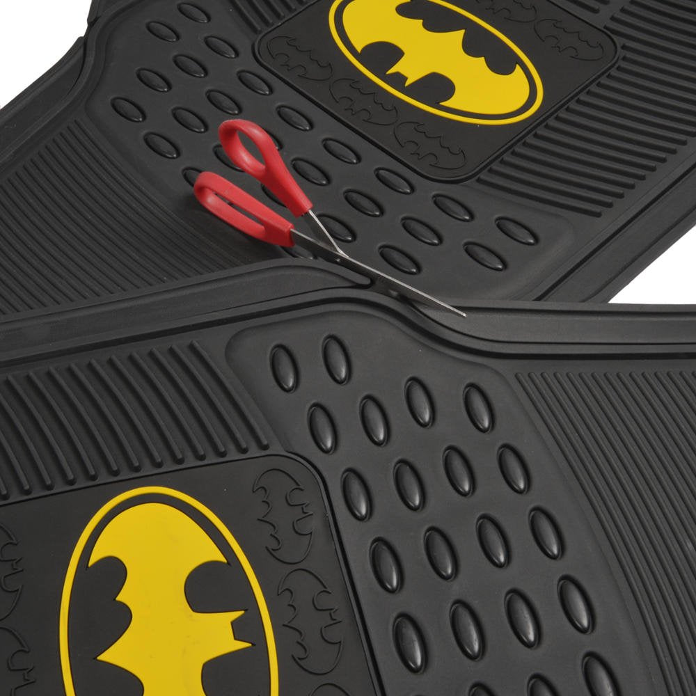 Dc Comics - Batman Car Floor Mats 3Pc Set - Logo On Heavy Duty Rubber, Fits Most Cars Trucks Van Suvs