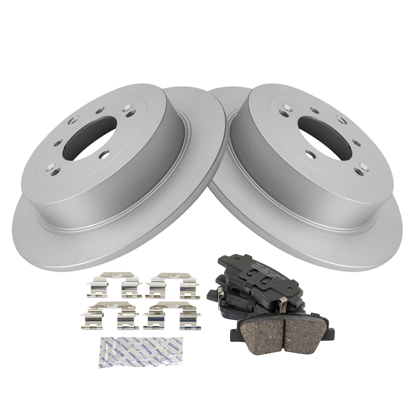 Trq Rear Brake Pad & Rotor Kit Brake Pads Brake Rotor Ceramic Premium G-Coated Compatible With 2016-2021 Hyundai Tucson 2017-202