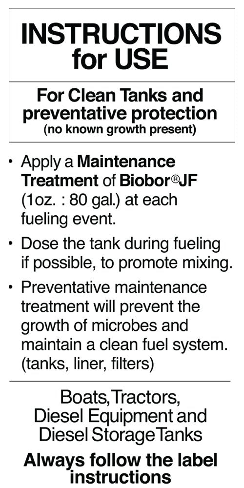 BIOBOR JF Diesel Fuel Additive - 32 oz. Biocide Supplement, Prevents Corrosion, Increases Lubricity, Clear, Model BB32EZ01US
