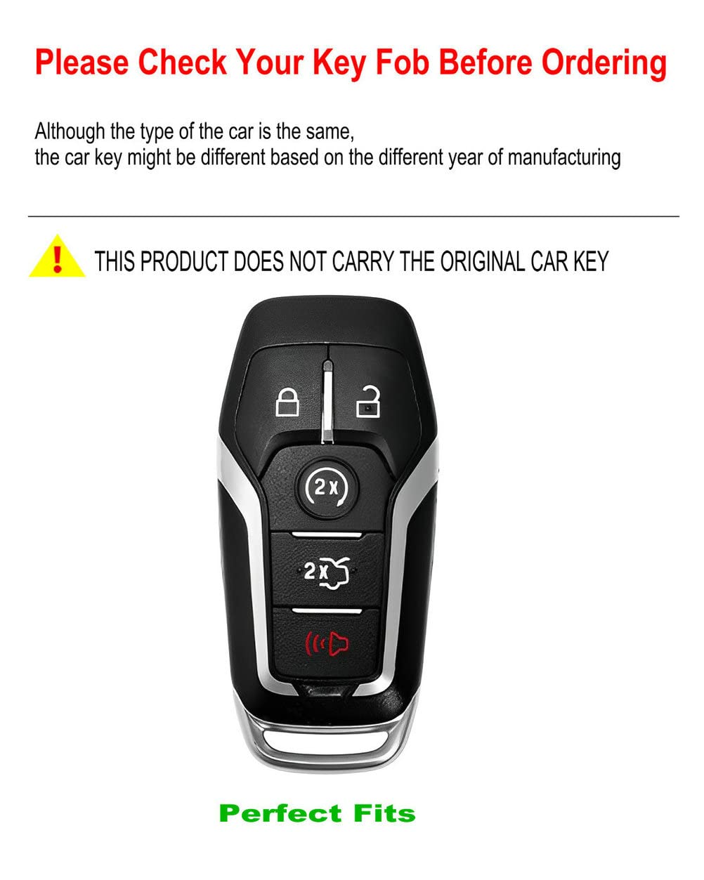 Yonufi For Ford Key Fob Cover Case, Metal Shell Car Smart Key Holder Keychain Compatible For Mustang Explorer Fusion F150 Edge Lincoln Mkz Mkc (Fde-Carbon Fiber)