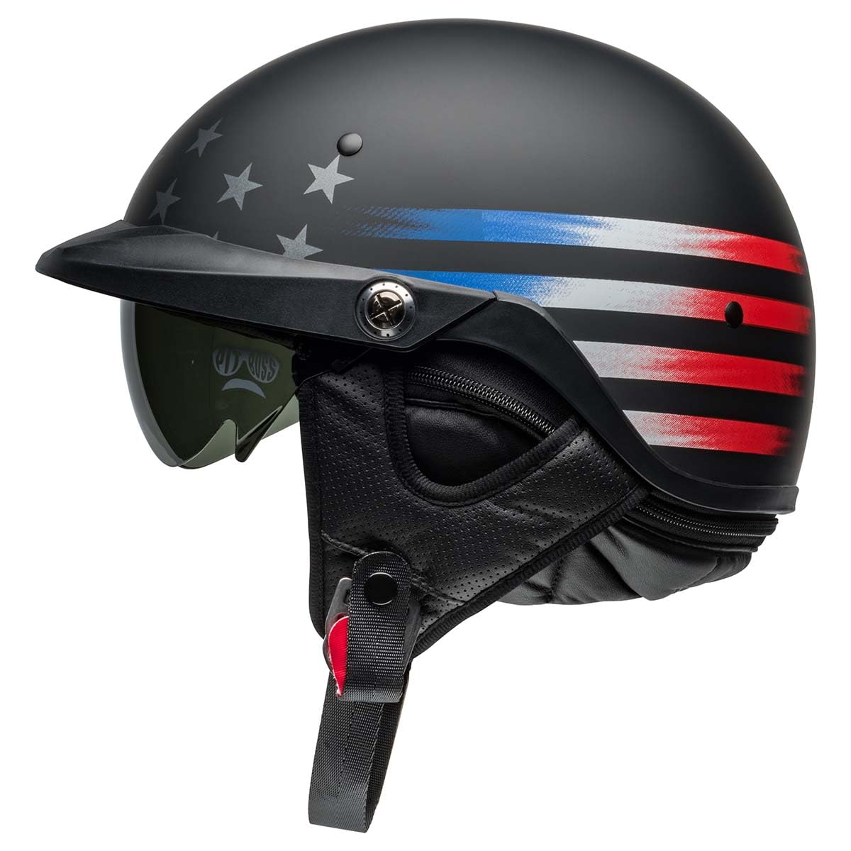 BELL Pit Boss Helmet - Matte Banner Black/Red, Medium Size, Model 7158170