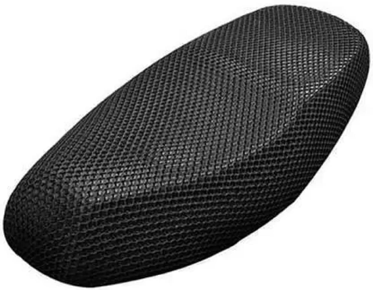 Lakshmina Enterprises Free Size 3D Seat Cover Breathable Mesh Net Cushion Black Single Bike Seat Cover for Hero Pleasure Plus
