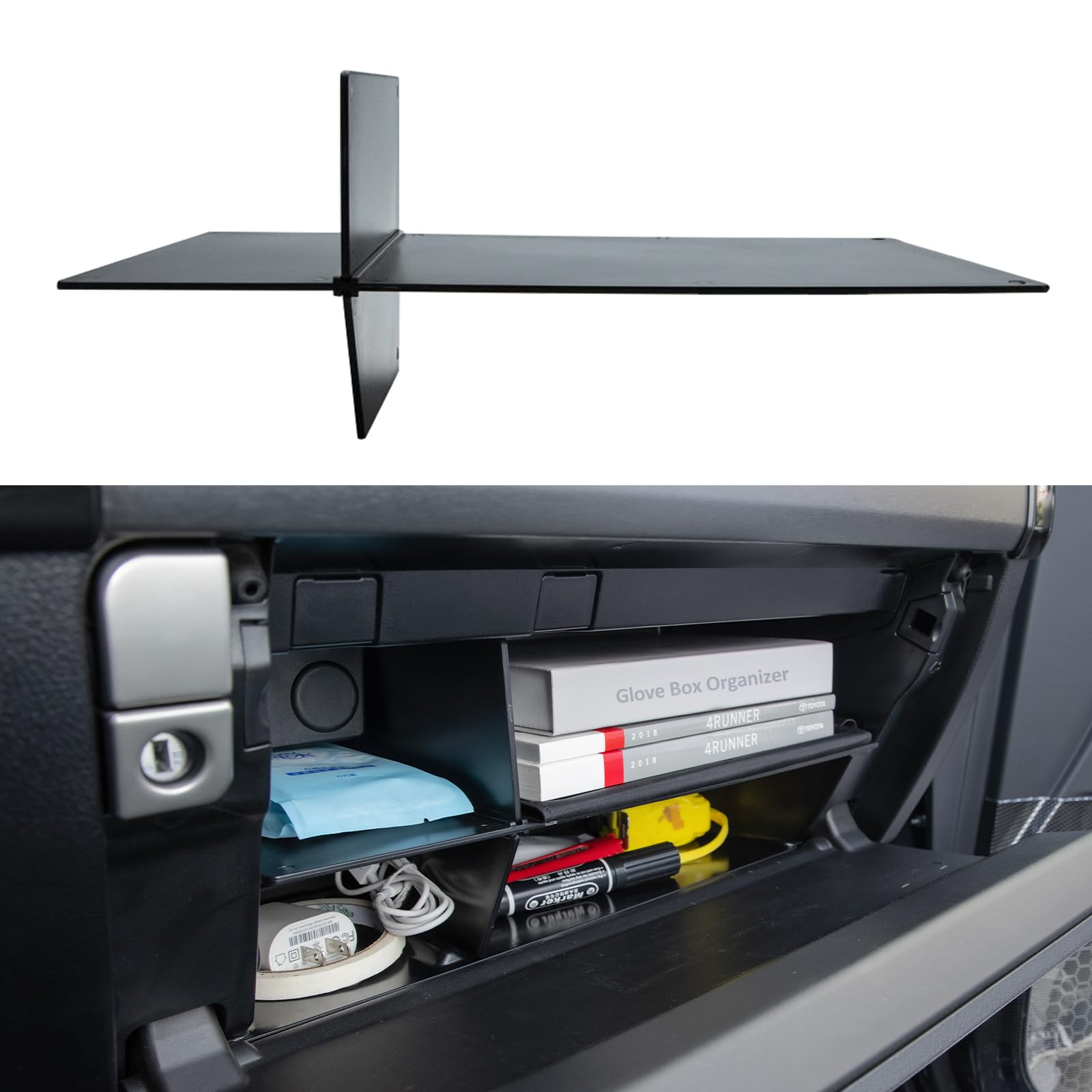 Jdmcar Compatible With Toyota 4Runner Accessories 2010-2023 2024 Glove Box Organizer And Gx 460 (2010-2023)