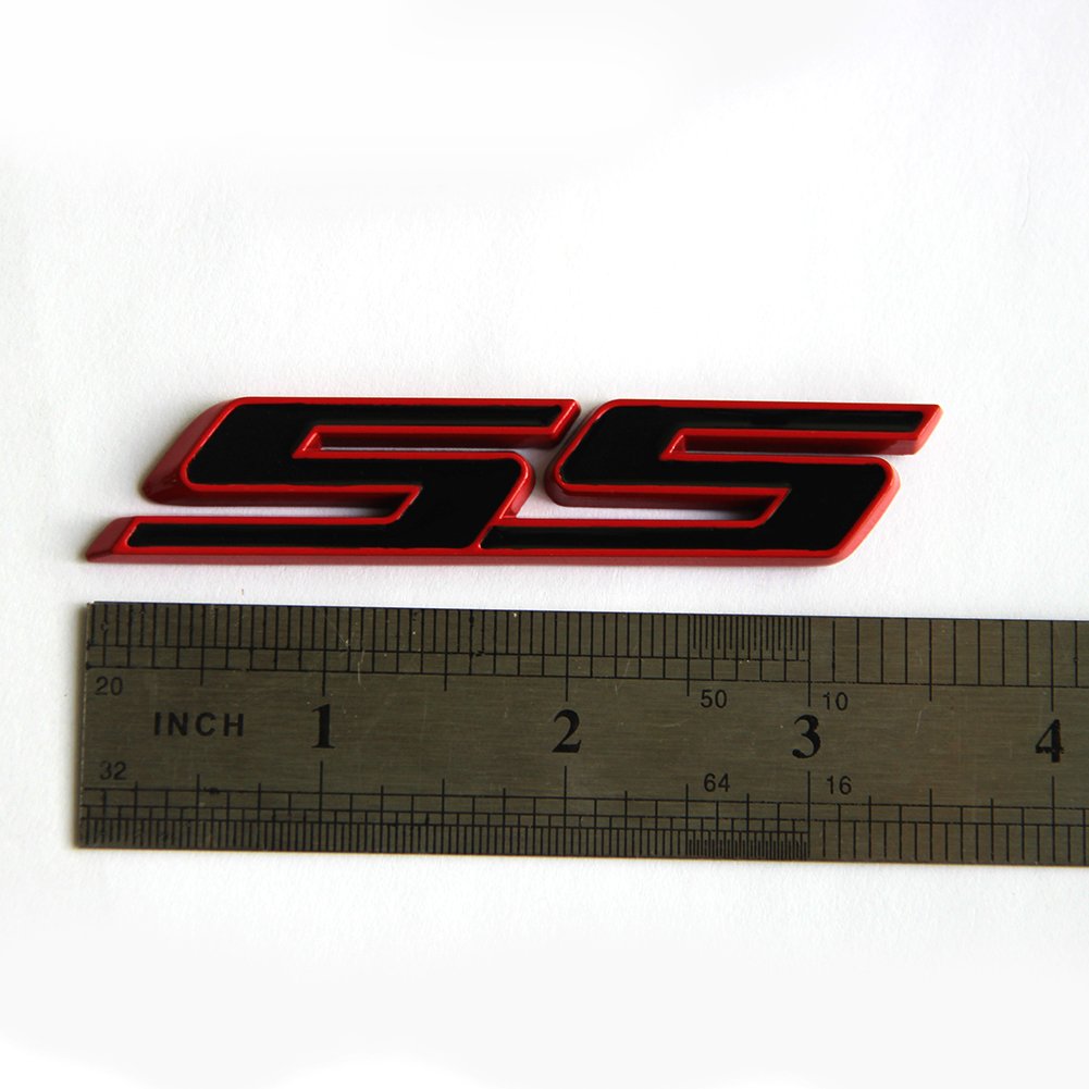 Yoaoo 2Pack Oem Grille Ss Plus Decal Emblem Badge 3D Compatible With Zl1 1Le Series Red Frame Ss Red Line