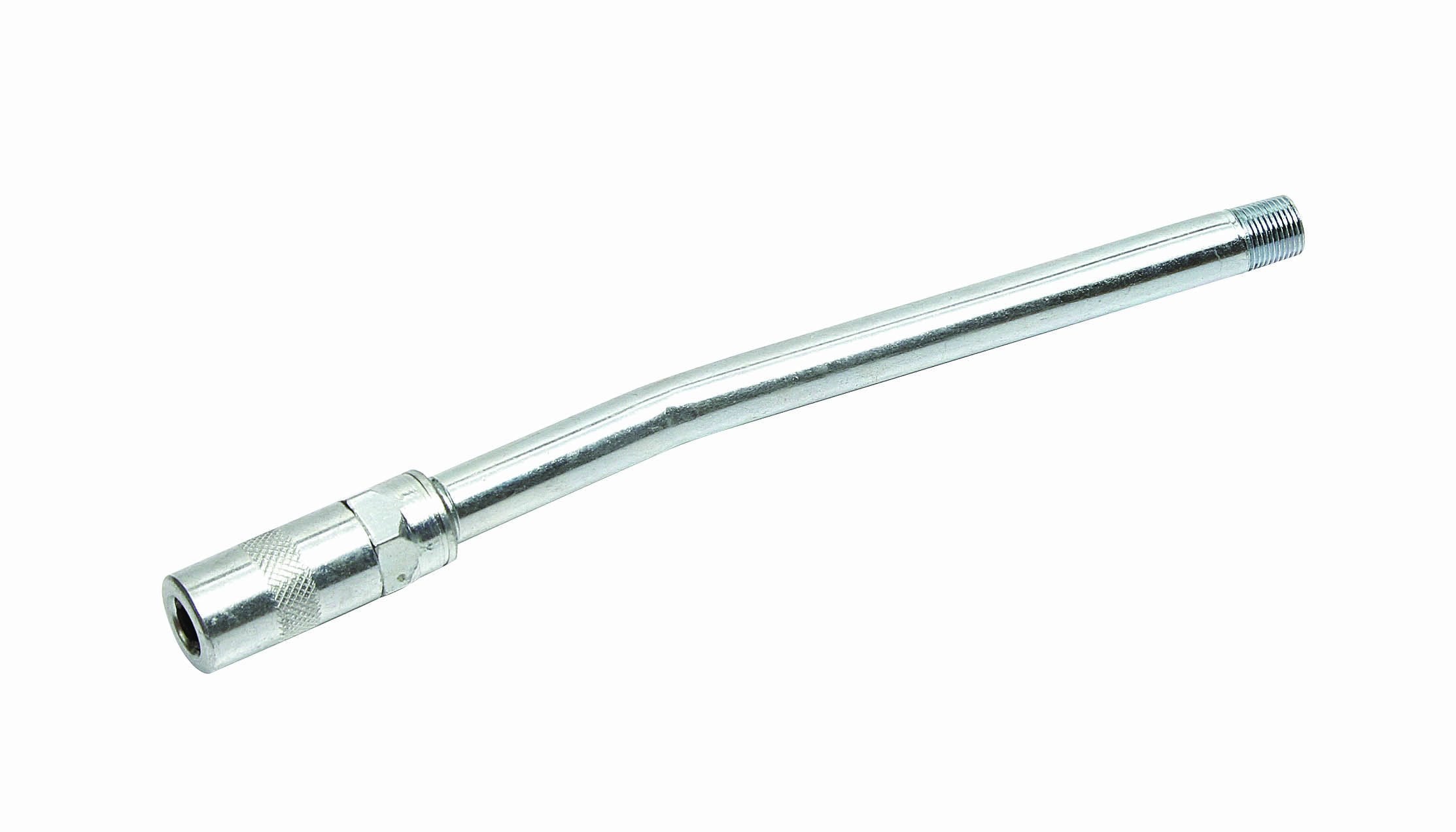 Lumax Lx-1433 Silver 6'' Long 1/8'' Npt X 3/8-32 Unef Grease Gun Extension Pipe For 360 Degree Continuous Cycle Air Operated Gre