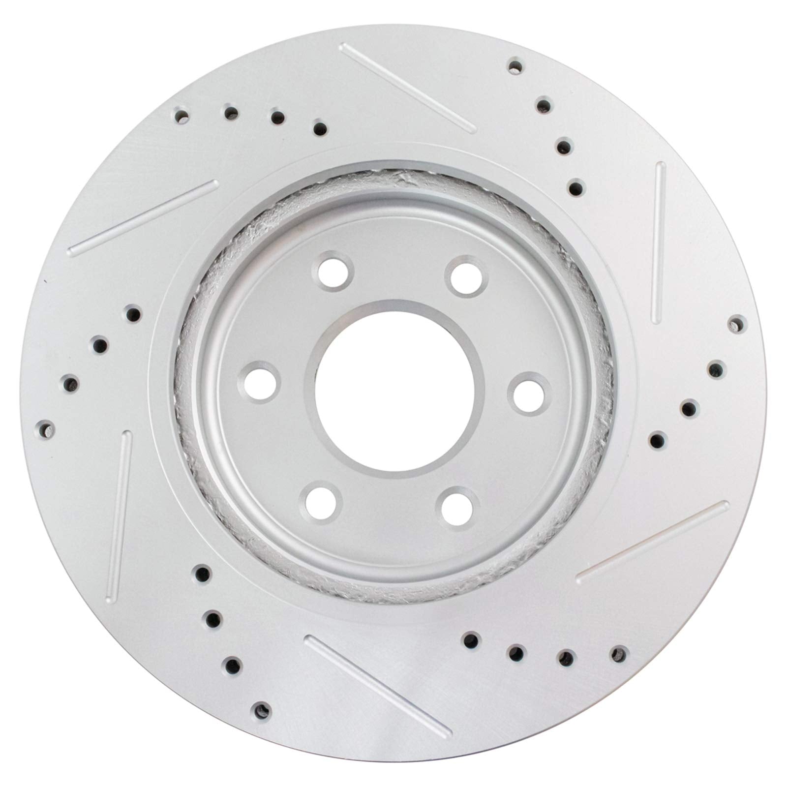 Trq Front Performance Brake Rotors Set Premium G-Coated Cross Drilled & Slotted Compatible With 2005-2022 Nissan Frontier 2005-2