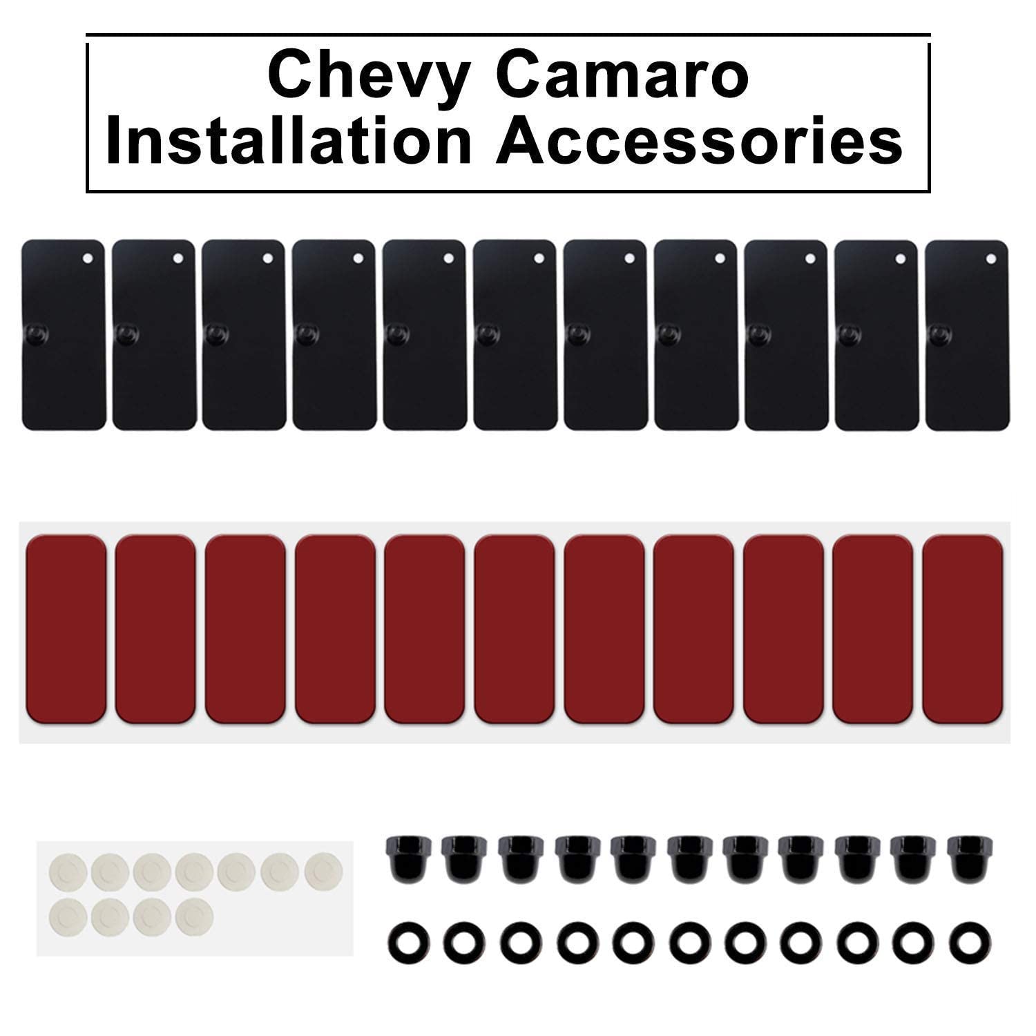 E-cowlboy Rear Window Louvers Hardware Kits Installation Accessories with Double Sided Mounting Tape 3M for Ford Mustang Dodge C