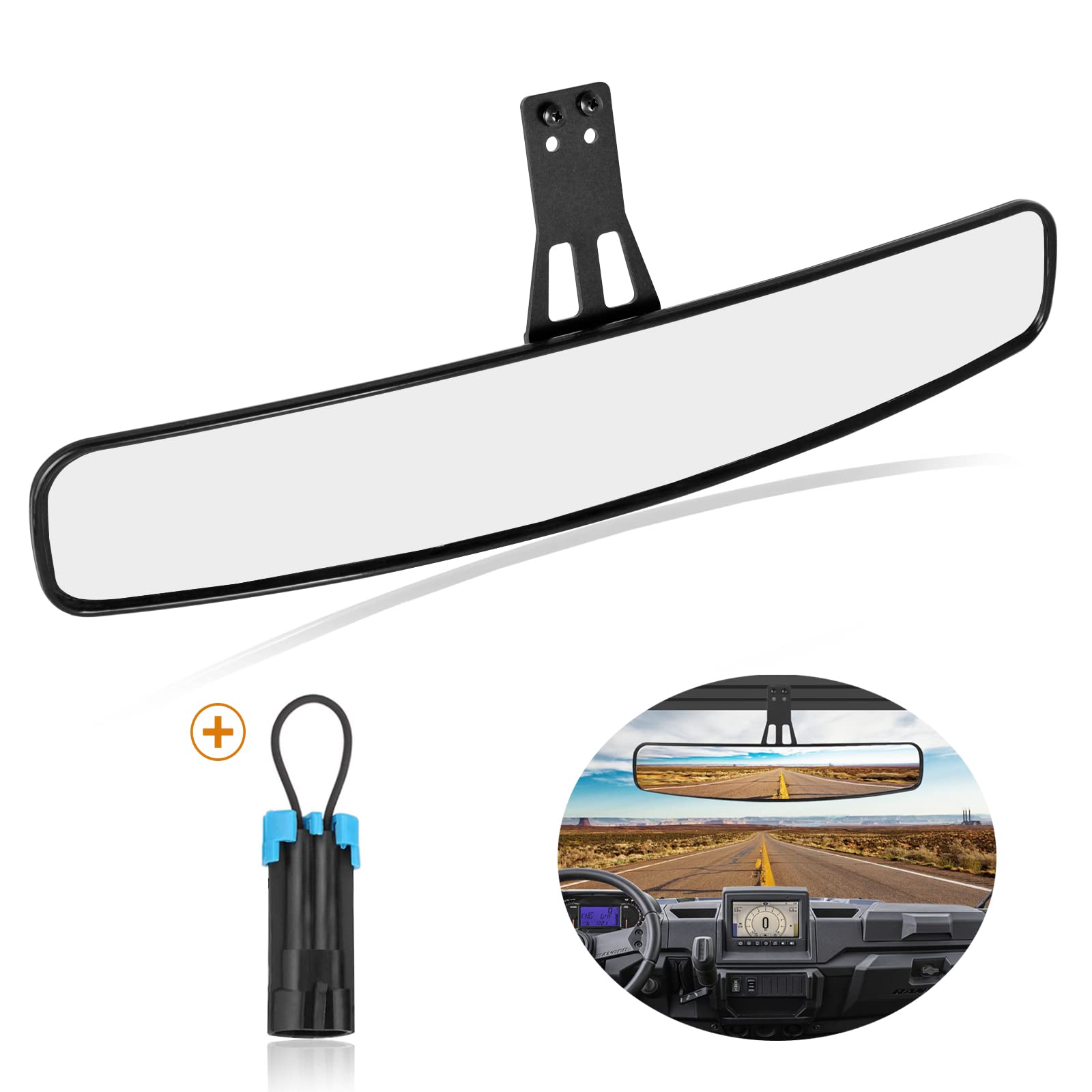 UNIGT Panoramic Convex Ranger Rear View Mirrors Compatible with 2017-2024 Polaris Ranger 500 570 900 XP 1000 XP/Crew Mirrors Fac