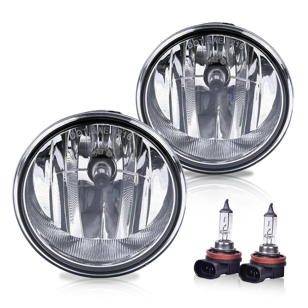 GRAND ORANGE Fog Lights Lamps w/Bulbs Compatible with Ford F150 2006-2010/Fit Lincoln Mark LT 2006-2008,Clear Lens Driver & Pass
