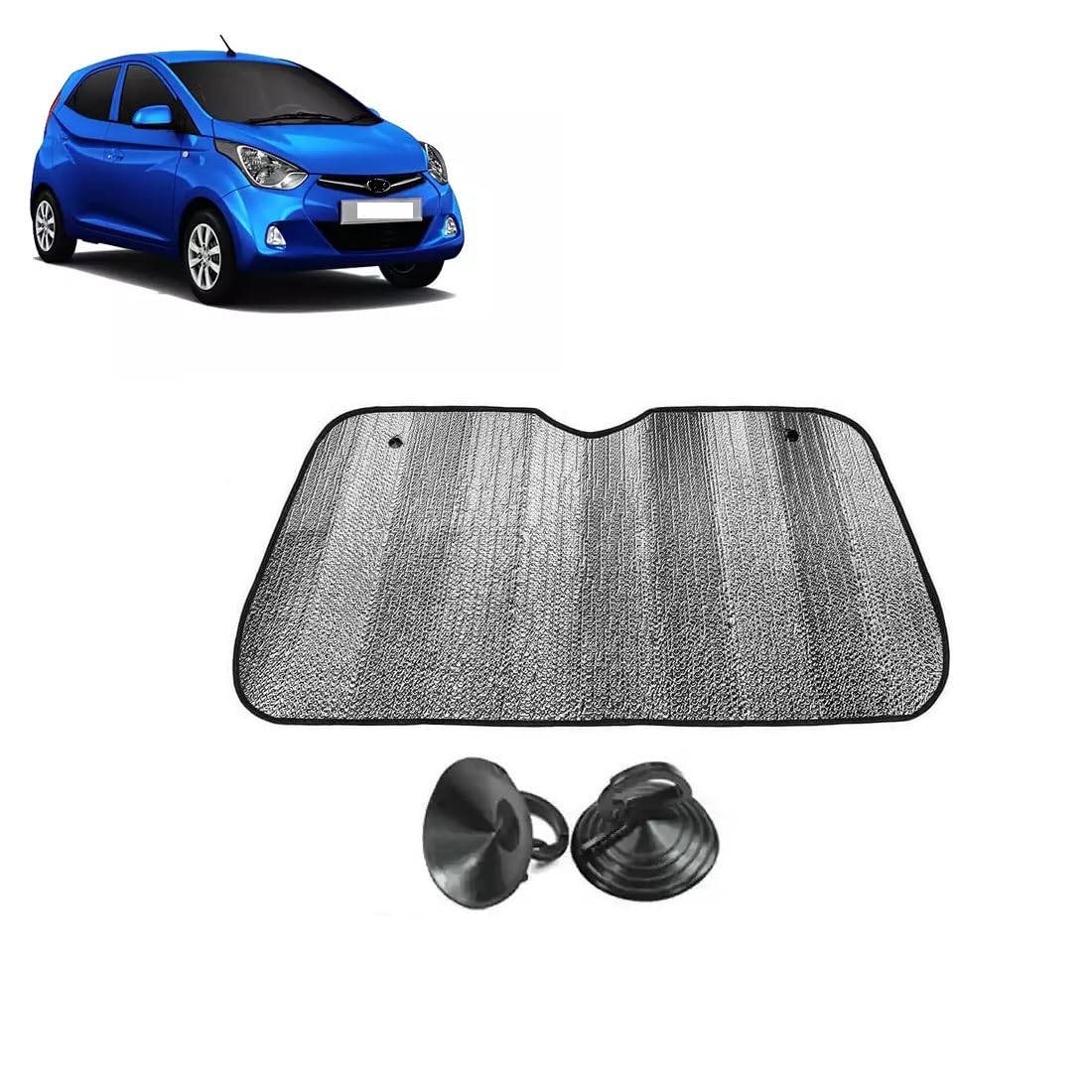 Car Windshield Sun Shade UV Rays Protector Silver Sunshade Solar Reflective suitable for H y u n d a i Eon