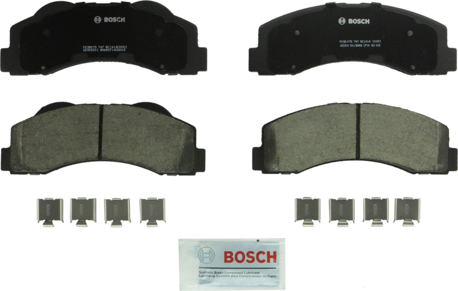 Bosch Bc1414 Quietcast Premium Ceramic Disc Brake Pad Set - Compatible With Select Ford Expedition, F-150; Lincoln Navigator; Fr