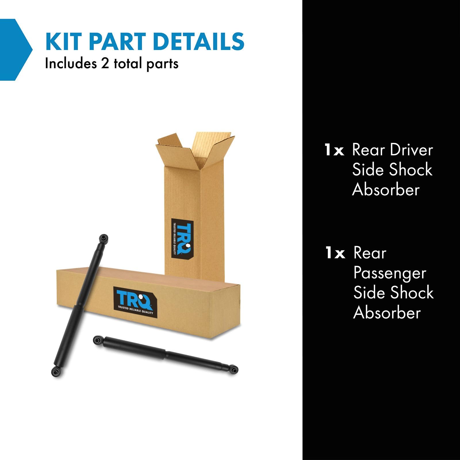 Trq Rear Strut Shock Absorber Left & Right Pair Set Of 2 Compatible With 02-08 Dodge Ram 1500