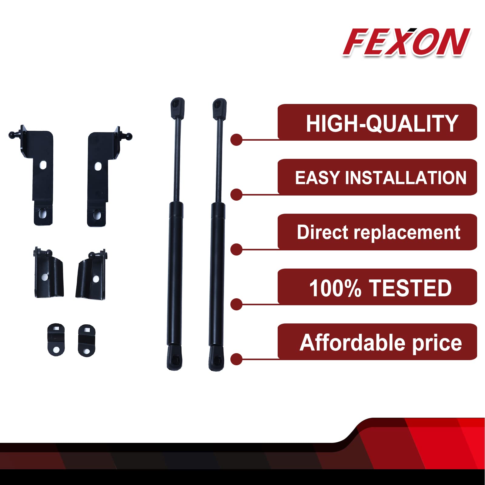 Pair of Front Bonnet Hood Shock Rod Kit Gas Charged Shock Dampers Spring Struts Bar Compatible with Nissan Navara Frontier D40 P