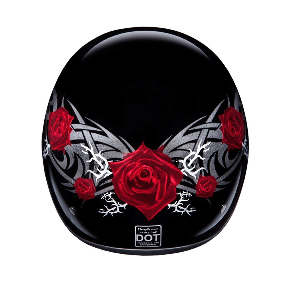 Daytona Helmets Half Skull Cap Motorcycle Helmet - Dot Approved [Rose] [L]