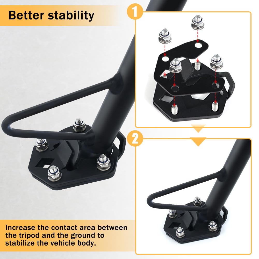 Rearace Motorcycle Kickstand Enlarger Compatible With Royal Enfield Himalayan 2020-2023, Foot Side Stand Enlarger Kickstand Exte