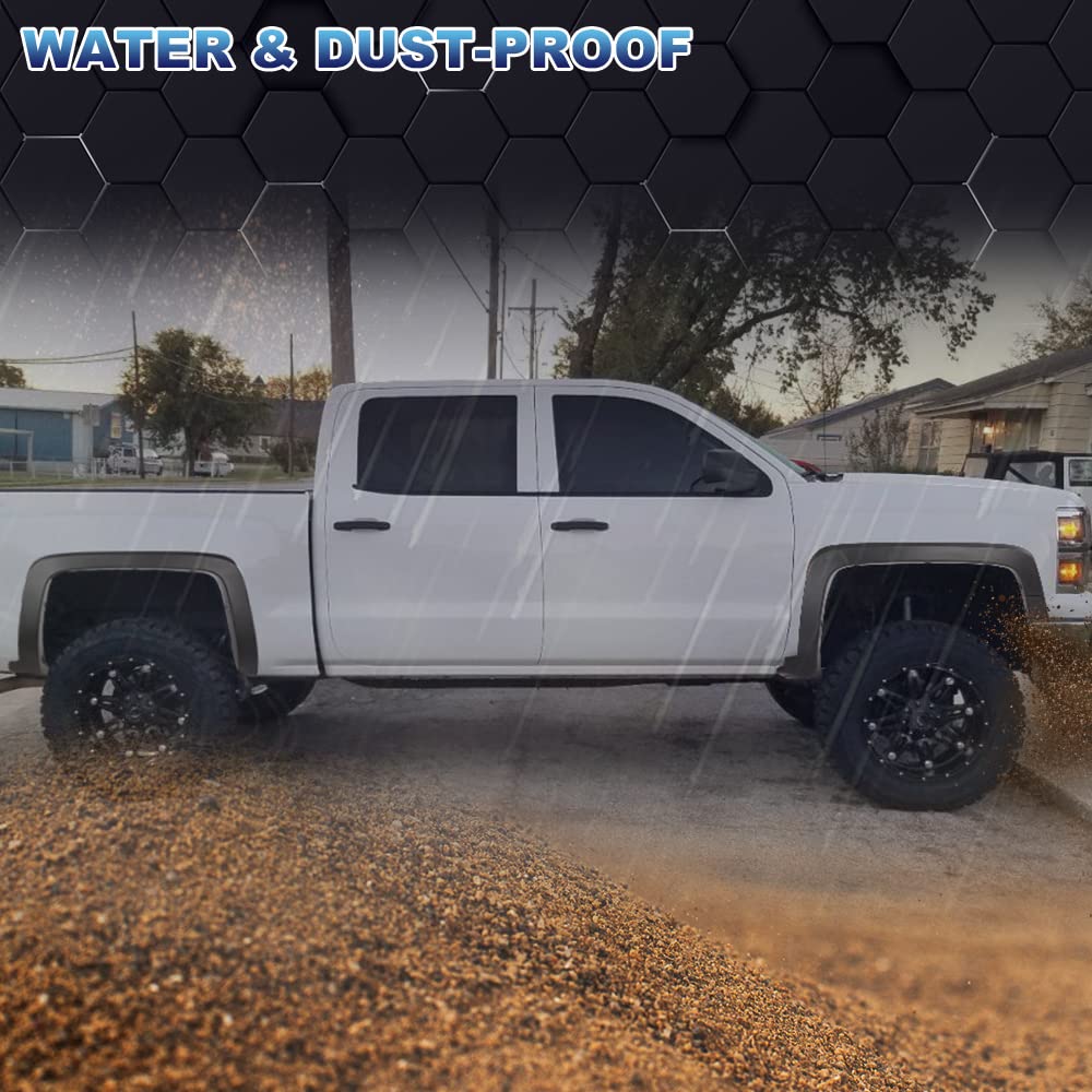 PIT66 Fender Flare, Compatible with 2014-2018 Chevy Silverado 1500/2015-2019 Chevy Silverado 2500HD 3500HD(Only fit models with