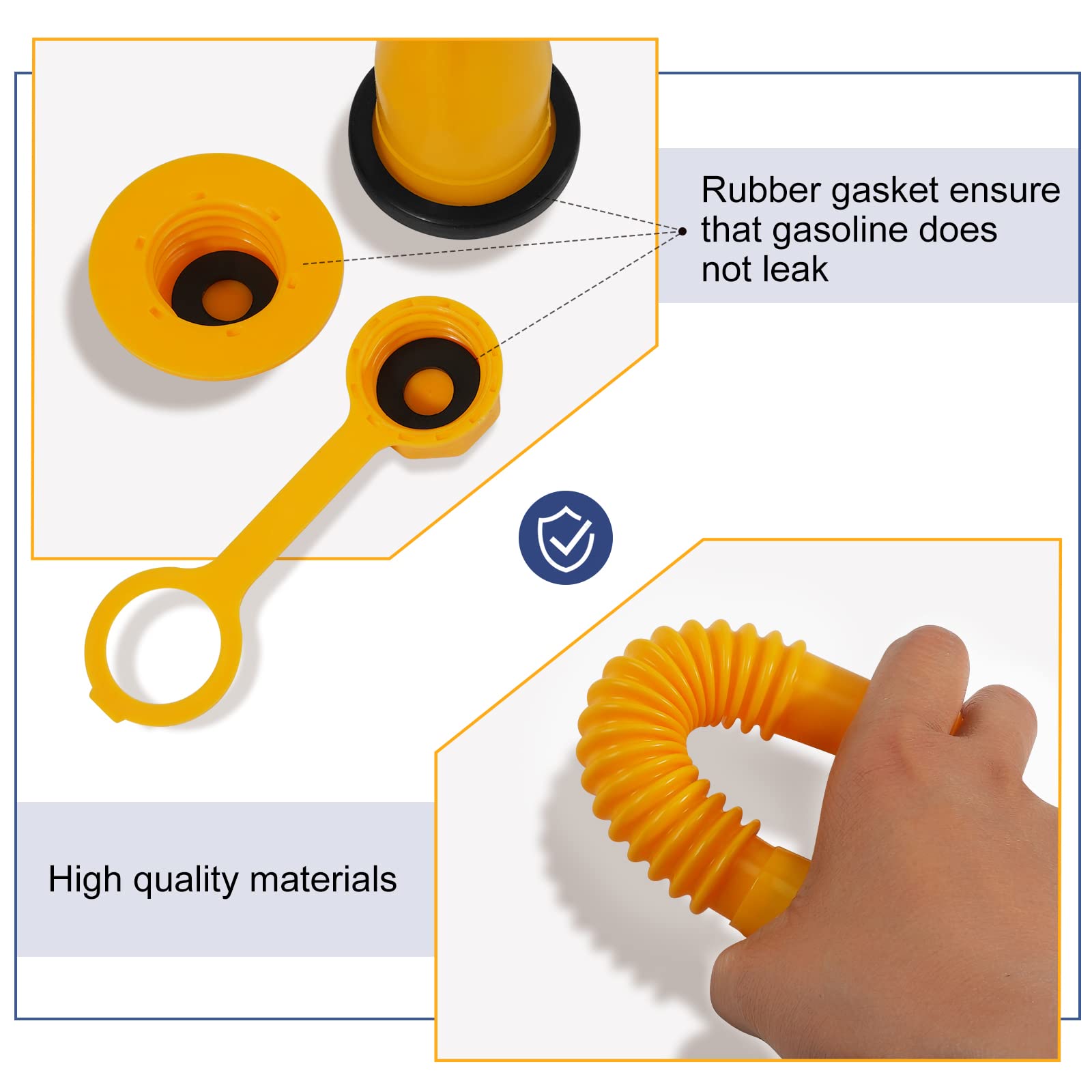 Gas Can Spout Replacement Kit,Gas Can Spout Replacement Fits 5 Gallon Gasoline Cans,With Flexible Nozzles,Screw Collar Caps(9 Pc