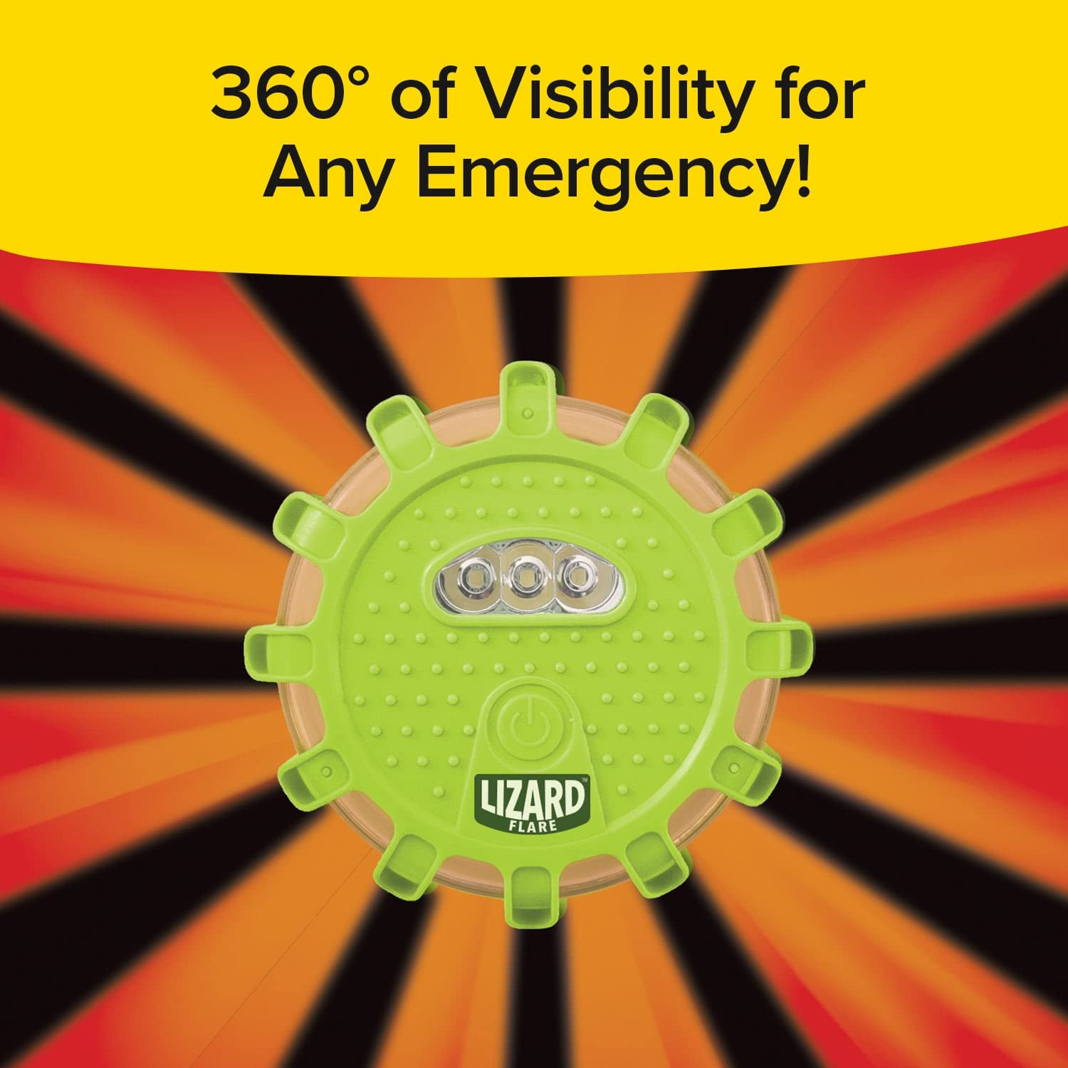 Lizard Flare LED Road Flares - Magnetic Safety Flares with 15 LEDs, 9 Modes, 6 In., Green, Model 16272 - Perfect for Emergency Kits
