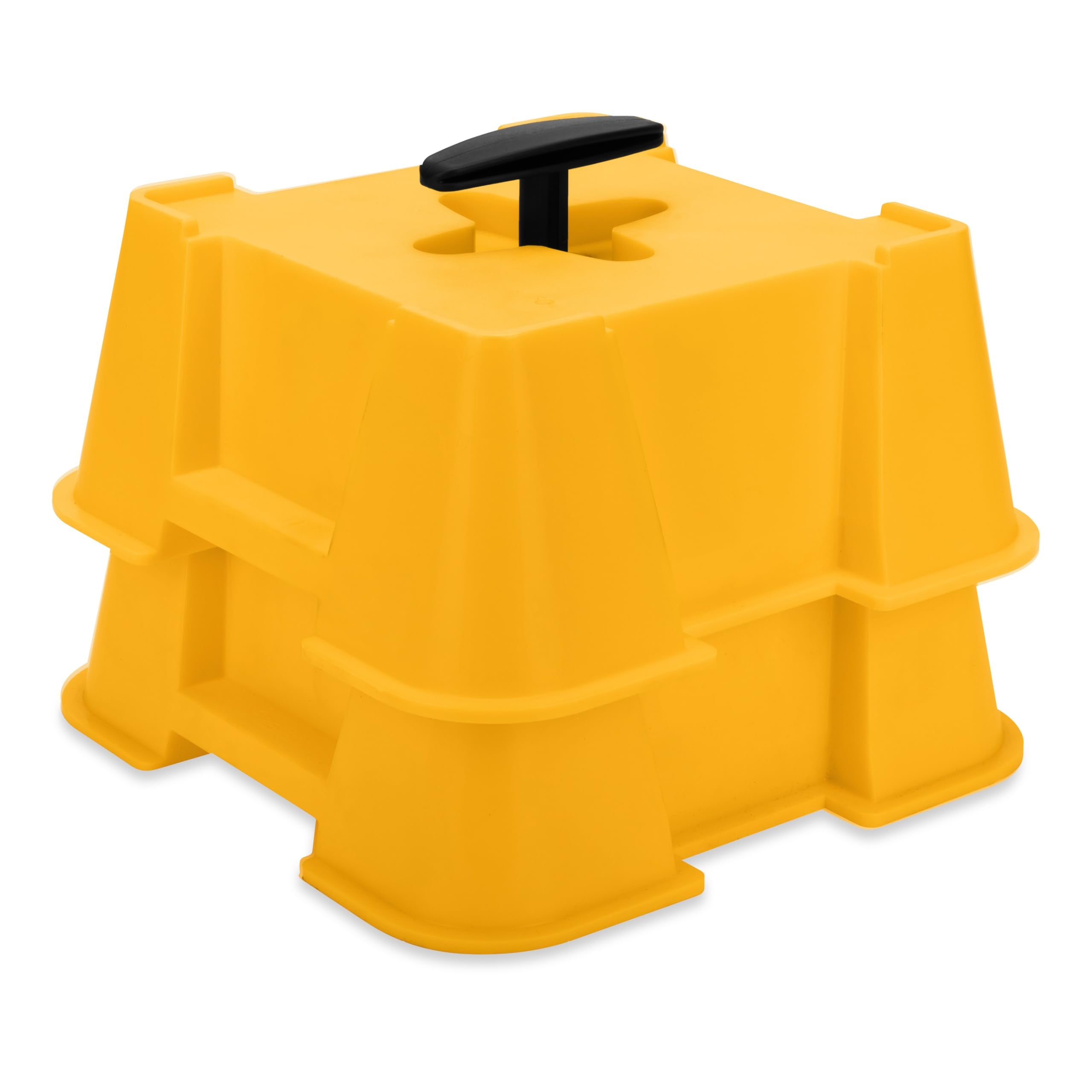 Camco Fasten RV Big Blocks Stabilizing Jack Supports w/Convenient Handle - Nesting Design for RV Storage - Compatible w/Square R