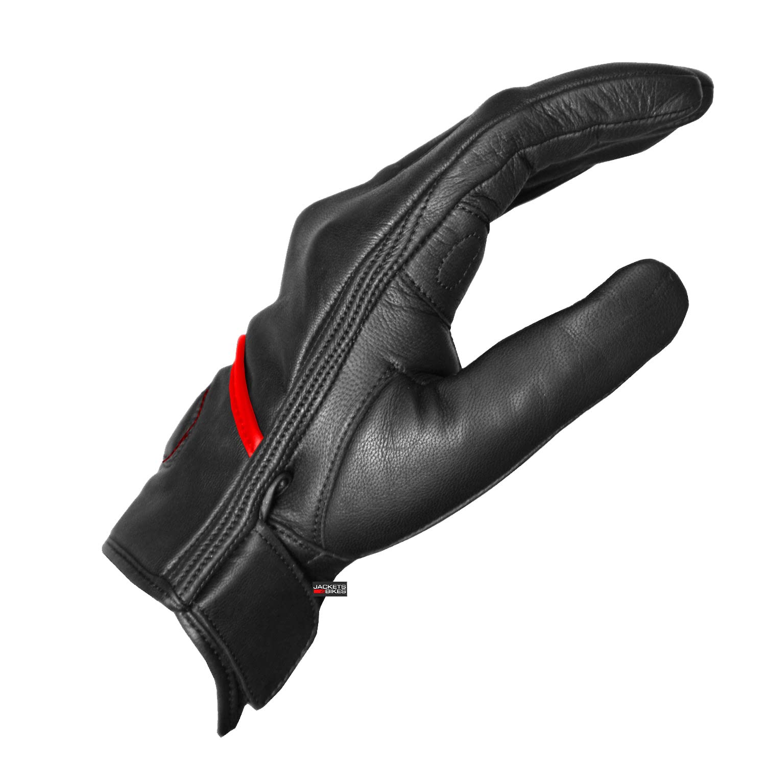 Jackets 4 Bikes Men'S Premium Leather Street Motorcycle Protective Cruiser Biker Gel Gloves Blackred Xxl