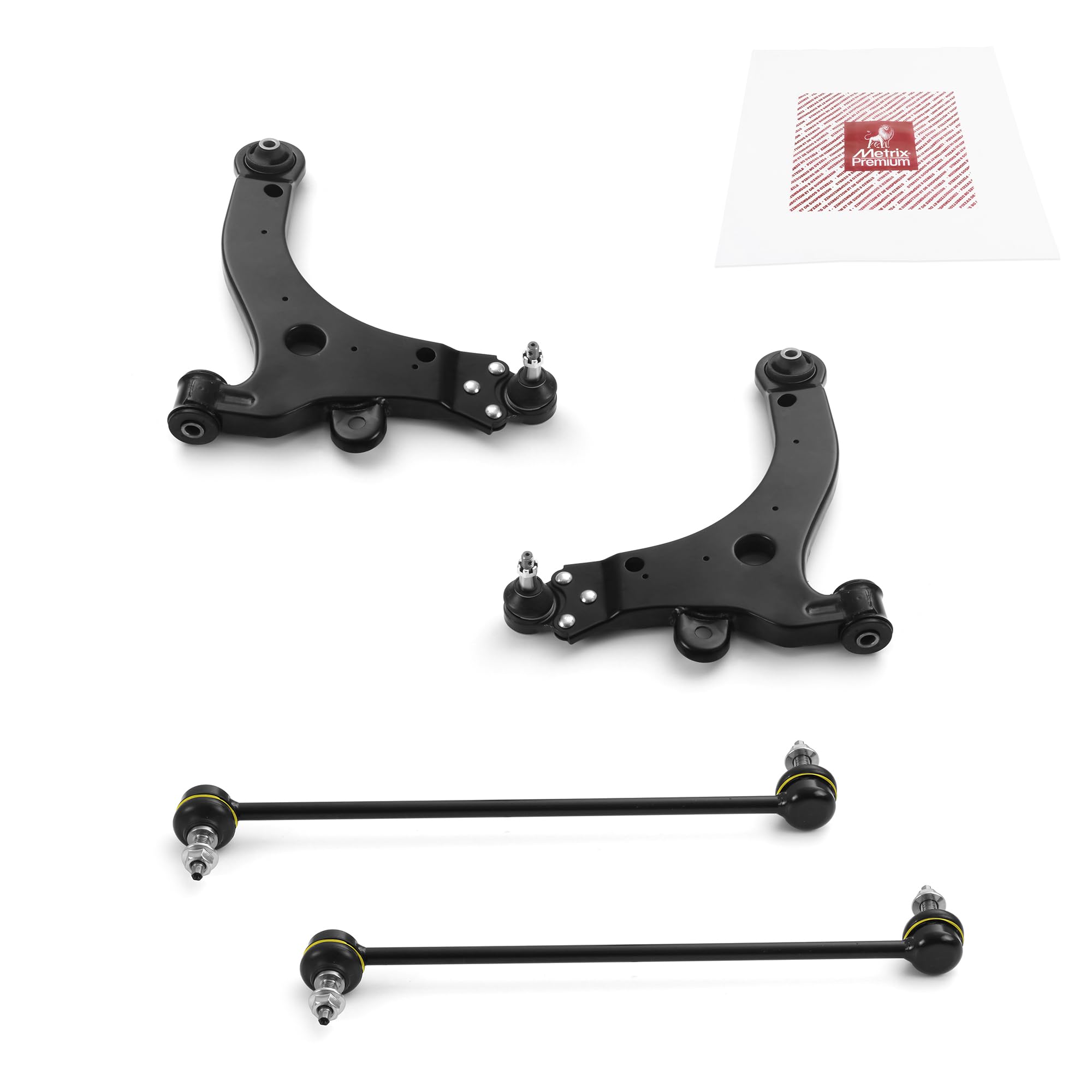 Metrix Premium Chassis Parts - 4 Pc Front Lower Control Arm & Front Sway Bar Stabilizer End Link Kit Fits 08-09 Buick Allure, 04