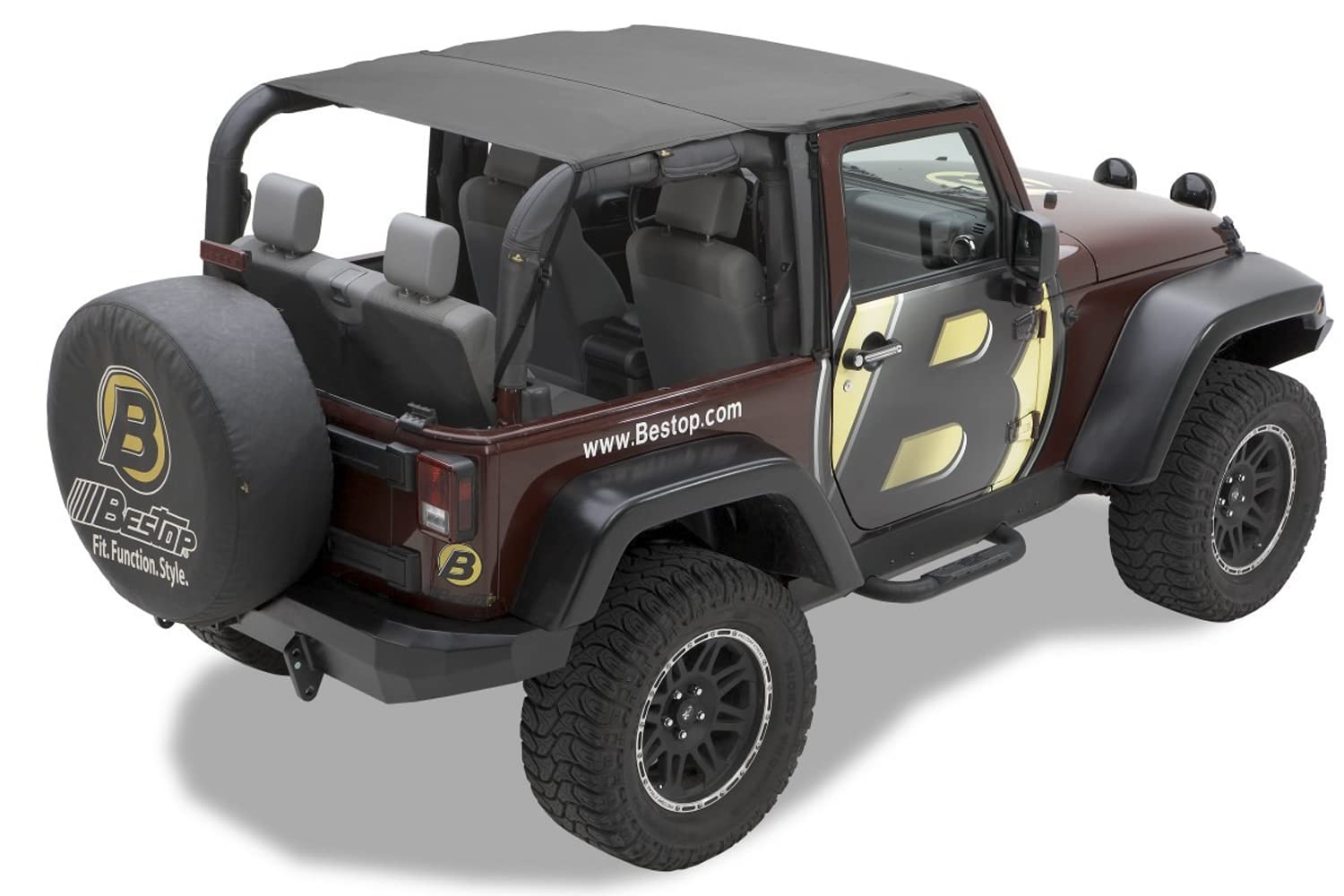 Bestop 5258335 Black Diamond Safari-Style Bikini Top for 2010-2018 Wrangler JK 2DR