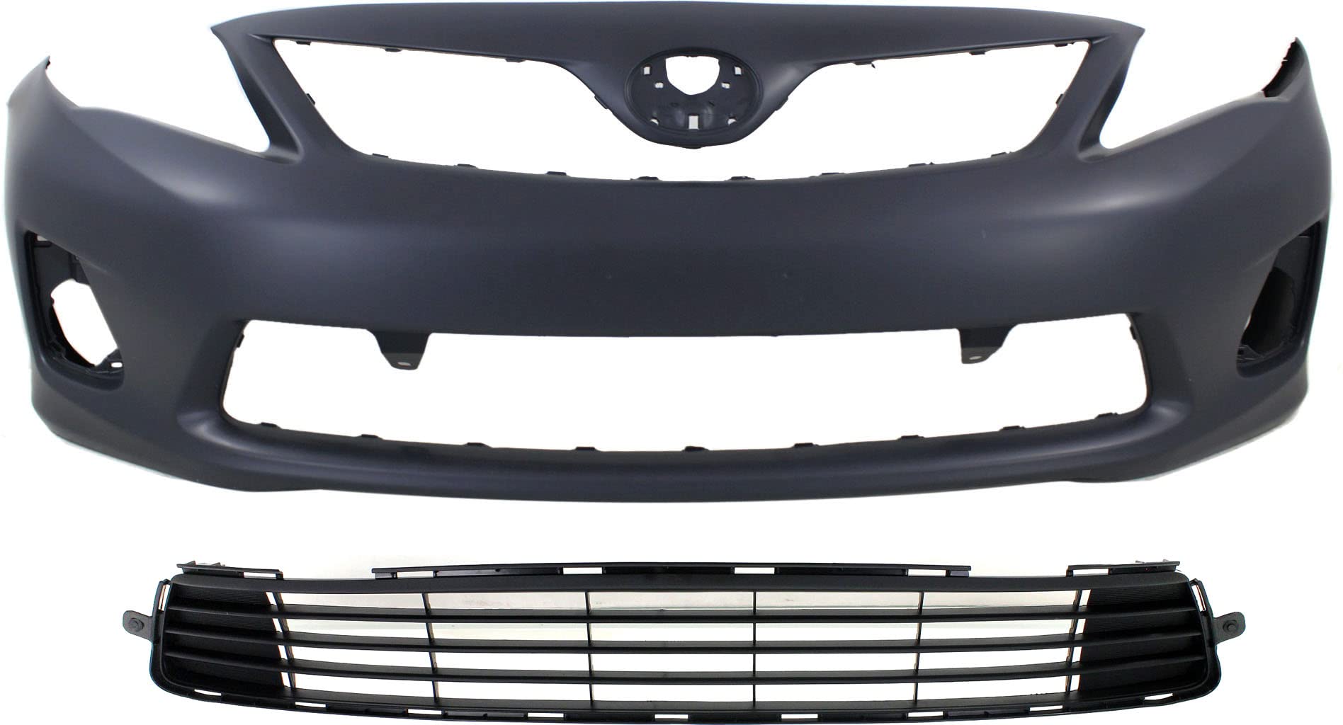 Garage-Pro Front Bumper Cover Kit Compatible With 2011-2013 Toyota Corolla Primed Direct Fit