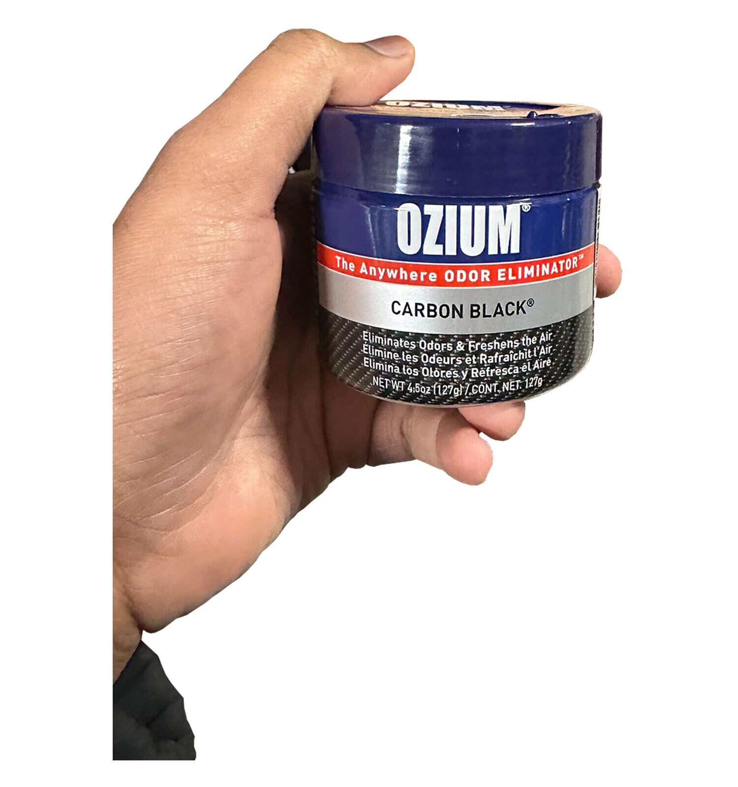 Ozium 4.5 Oz. Odor Eliminating Gel for Homes, Cars, Offices and More (Original + Carbon Black + Outdoor Essence + That New Car S