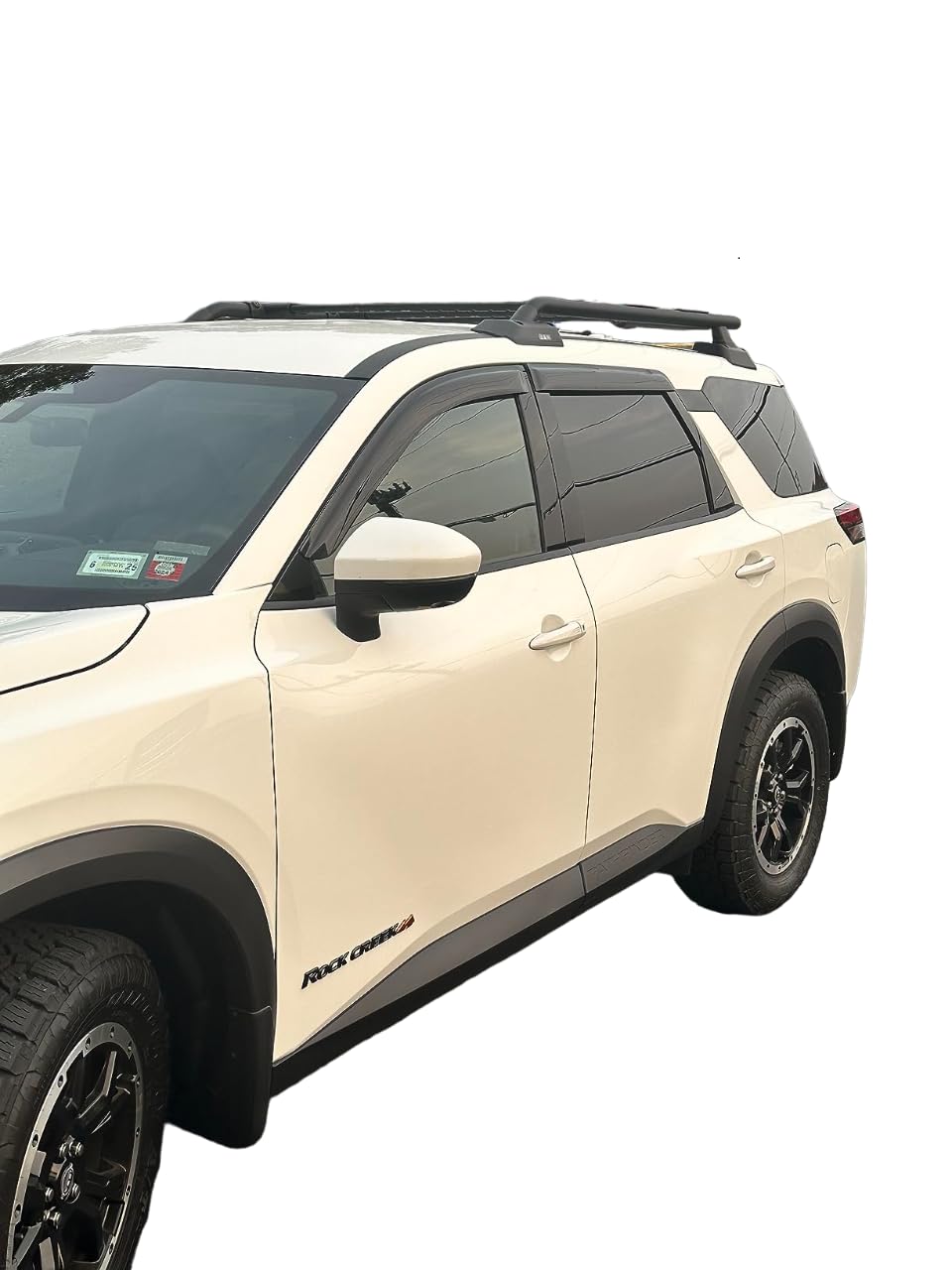 2022-2025 Tape-On Rain Guards for Nissan Pathfinder Side Window Visor Deflectors S SV SL Platinum Rock Creek Smoke Tinted Vent S