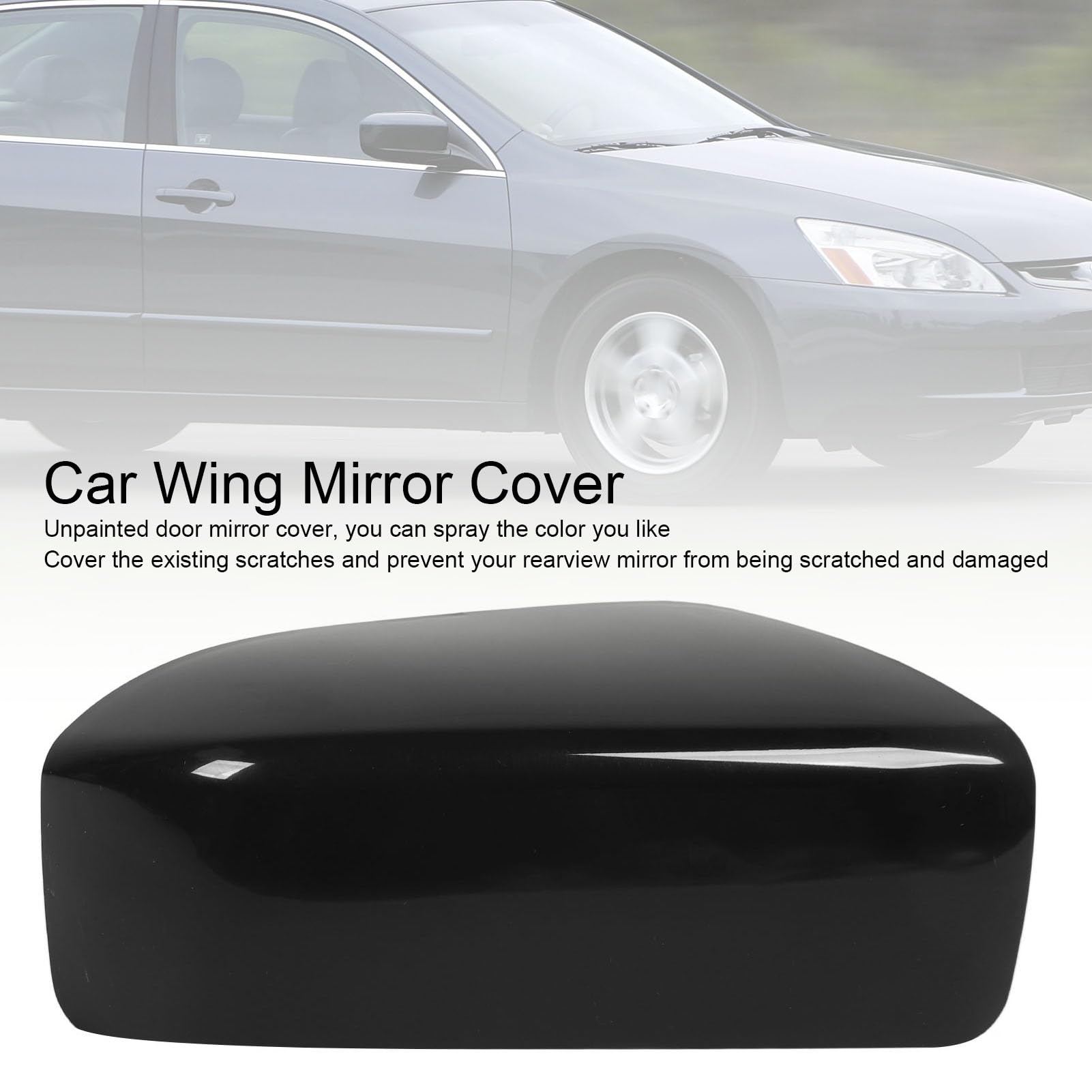 Generic Side Mirror Cover - Black Weatherproof Cap for Accord 2003-2007, Right (76201 SDC A11)