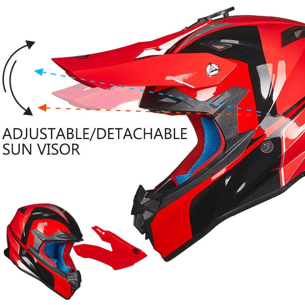 Ilm Kids Youth Dirt Bike Helmets Atv Motocross Dirtbike Helmet With Super Soft Liner Camera Mount For Adult Men Women Motorcycle
