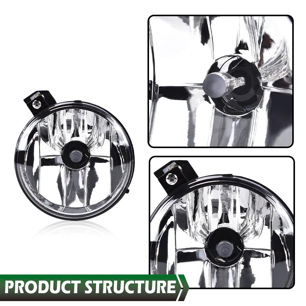 Grand Orange Bumper Fog Light Lamp Front Left Driver Side W/Bulbs Compatible With 2001-2004 Dodge Dakota/2001-2003 Dodge Durango