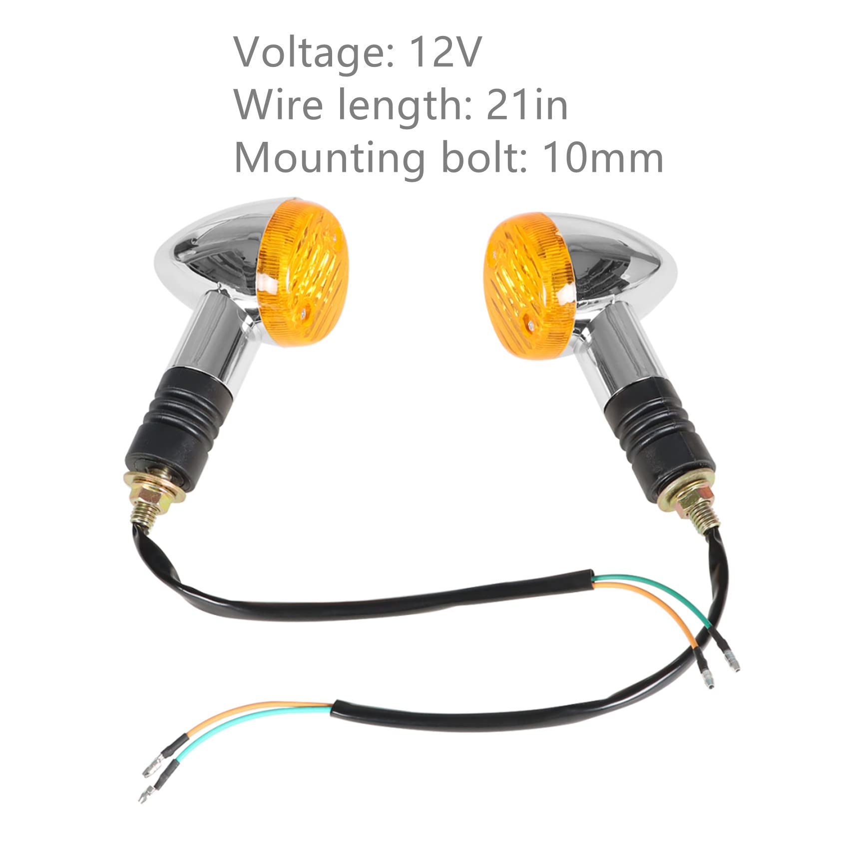 RainMan S 2 Pack Motorcycle Front Rear turn Signal Blinker Indicator Light Replacement for Honda Yamaha Kawasaki Suzuki Amber Ch