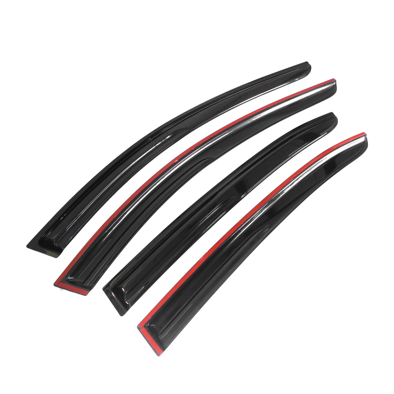 Window Visors Compatible With 2014-2019 Mazda 3 Sedan Hatchback, Smoked Aero Jdm Deflectors Stick On Sun Rain Wind Window Guards